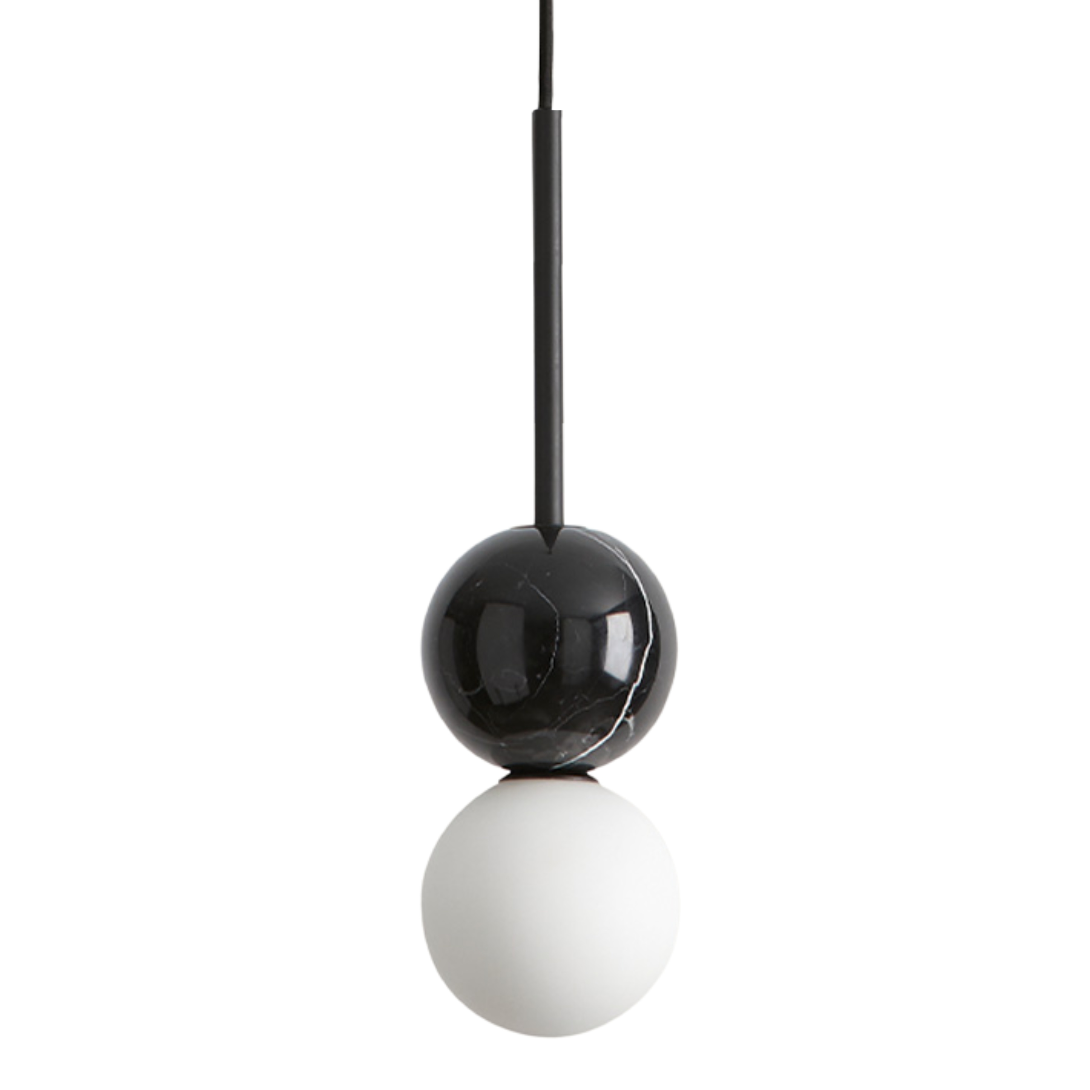 Dalt Twin Globes Black Marble Glass Pendant