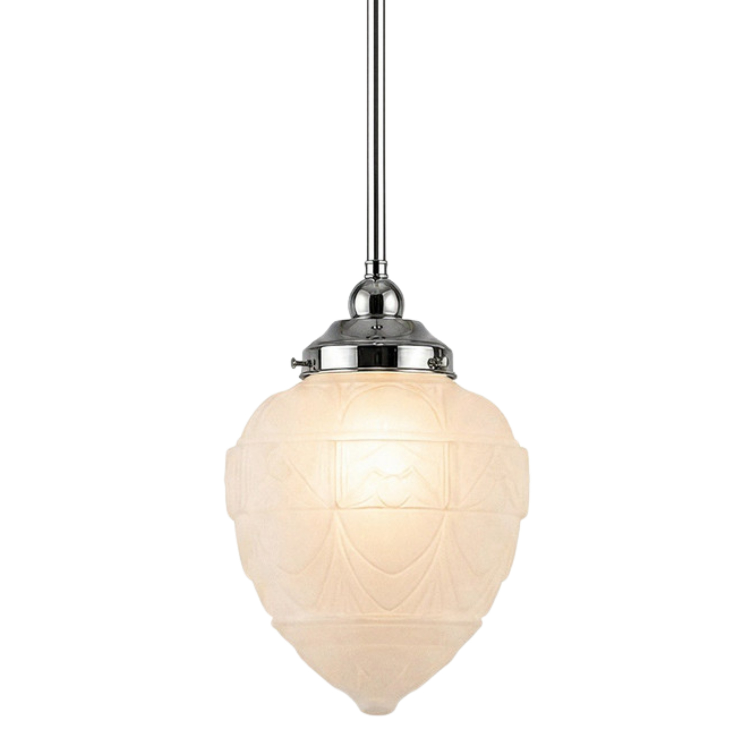 Asheville Frosted Glass Rod Pendant - Chrome