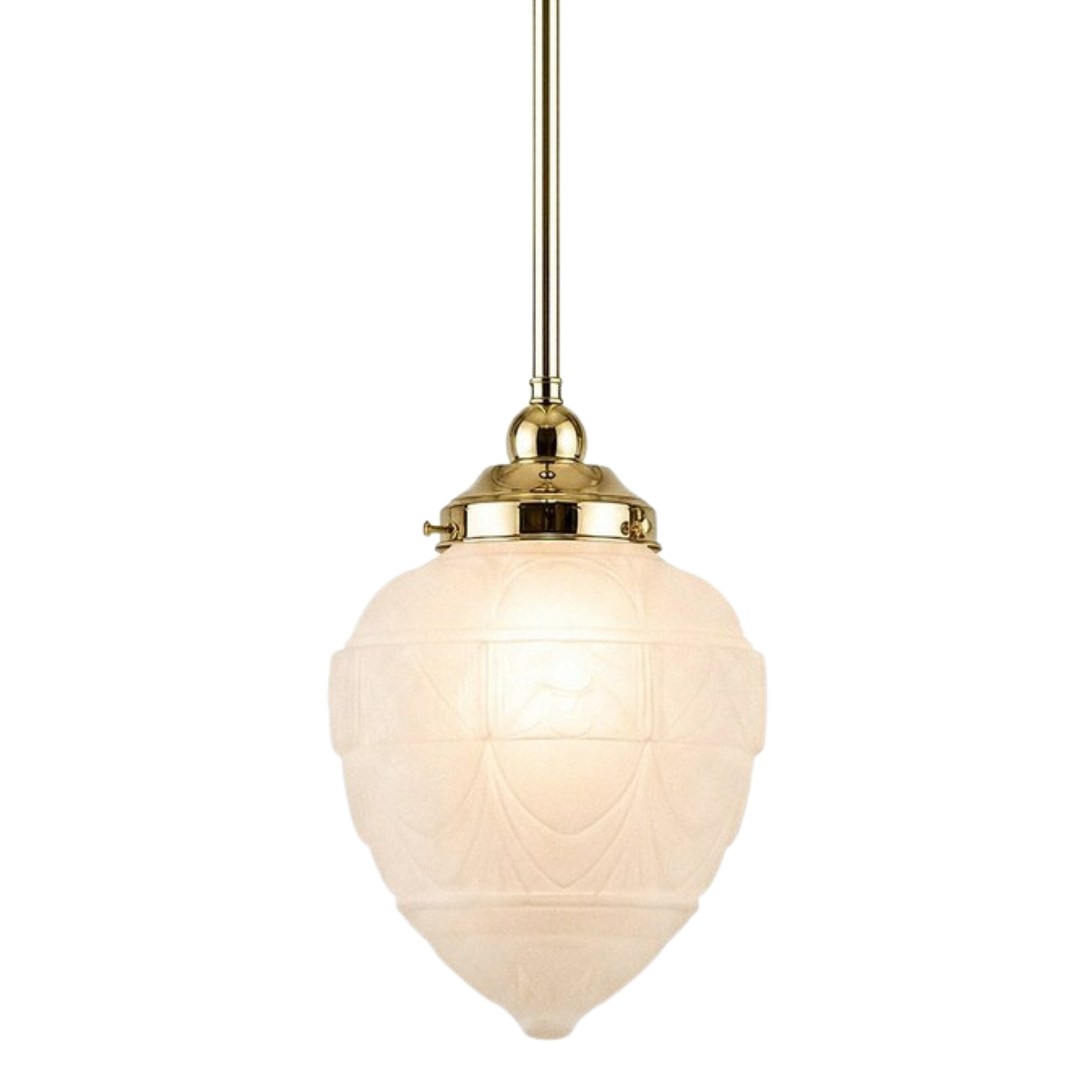 Asheville Frosted Glass Rod Pendant - Polished Brass