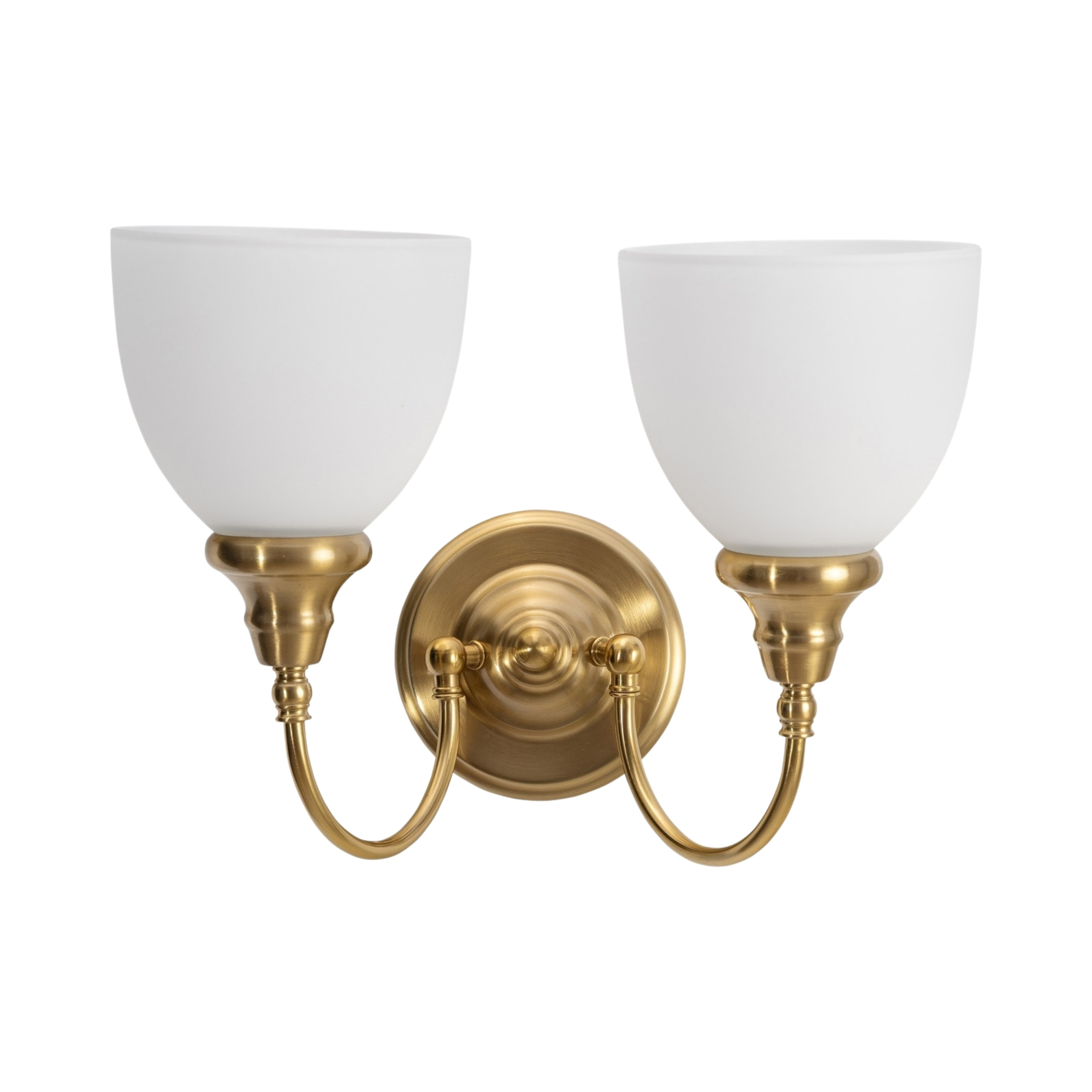 Benson Twin Light Satin Brass Wall Lamp