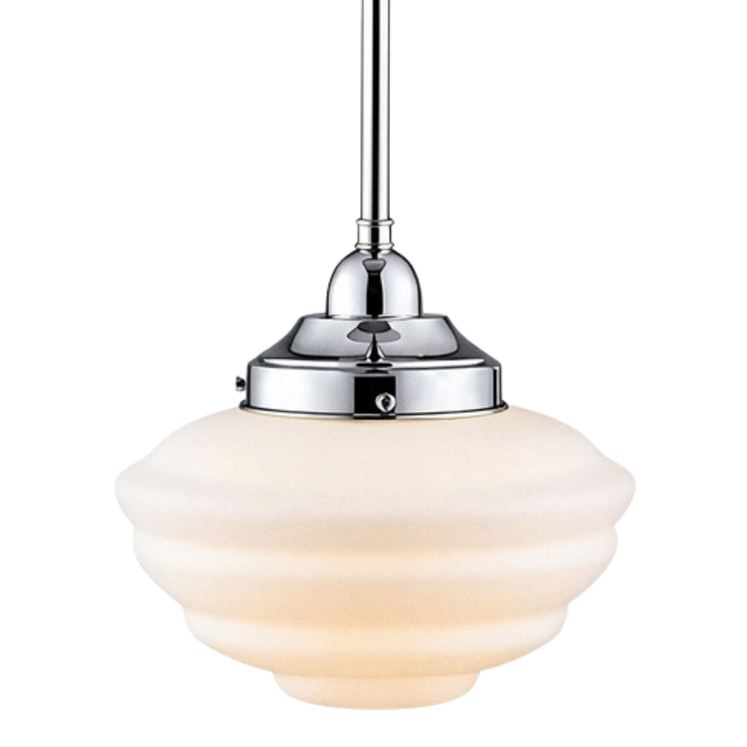 Cannes Opal Tiered Glass Rod Pendant - Chrome