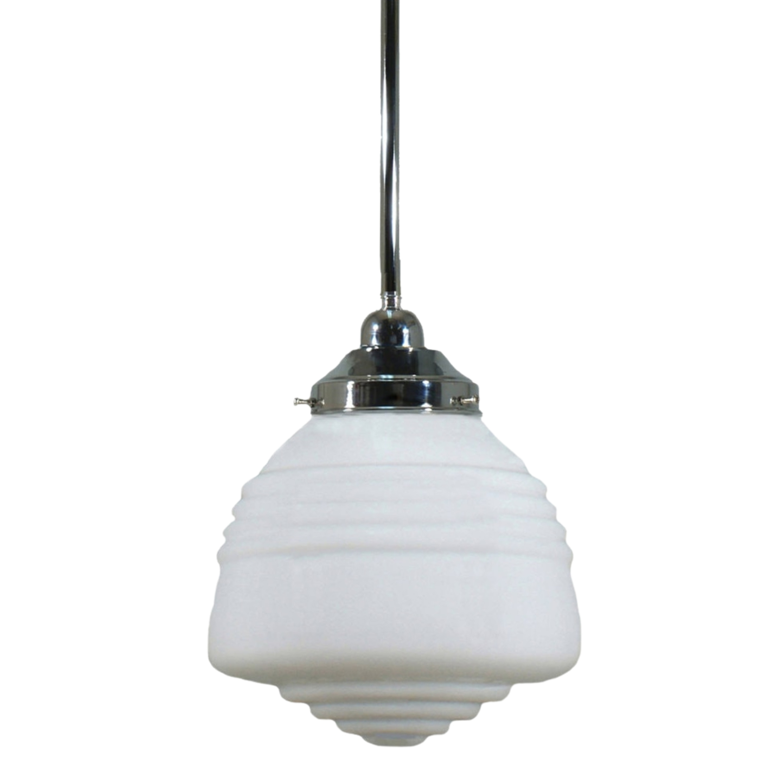 Domec Matt Opal Glass Rod Pendant - Chrome