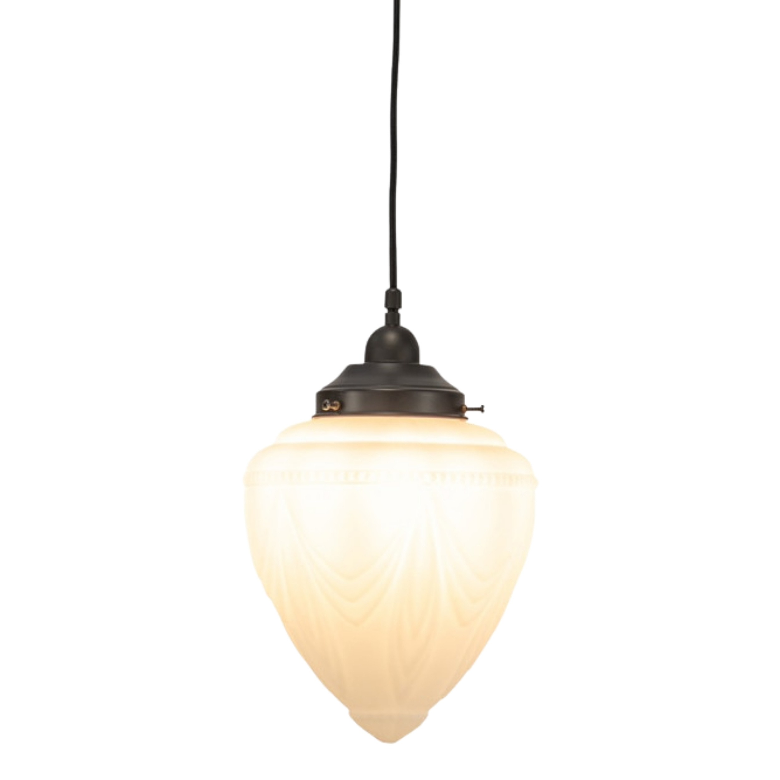 Empire Matt Opal Glass Cord Pendant - Patina