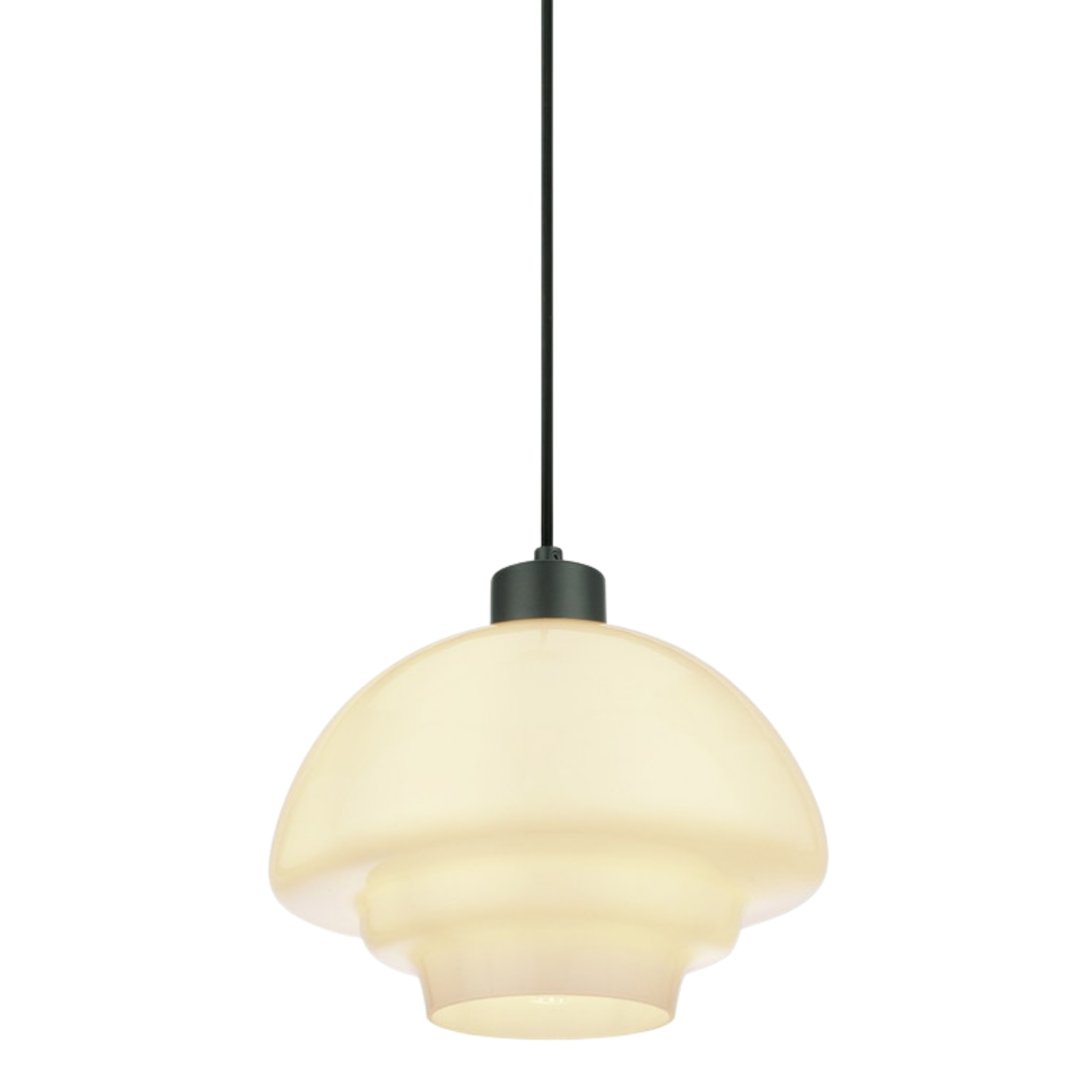 Fenwick Gloss Opal Glass Cord Pendant - Black