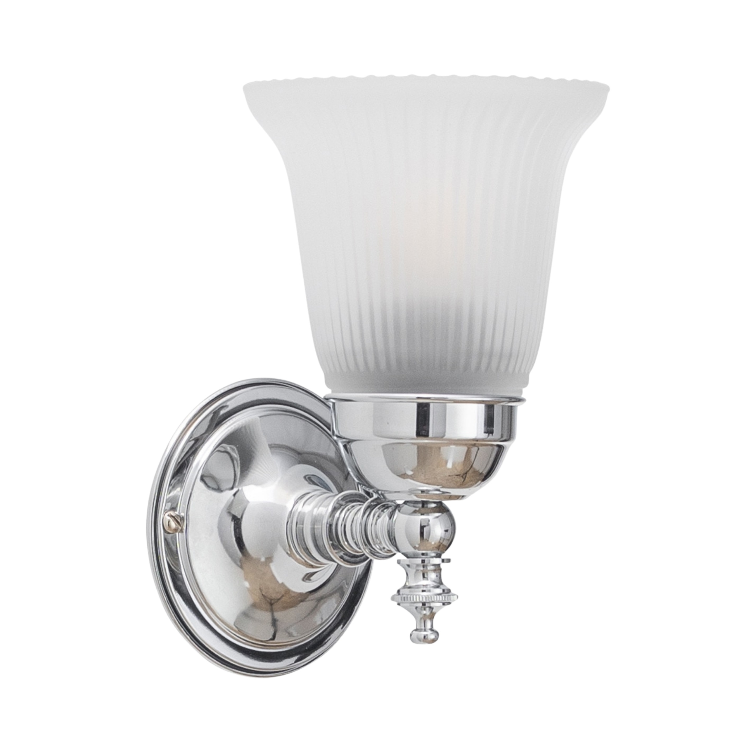 Kline Classic Frosted Glass Wall Light - Chrome