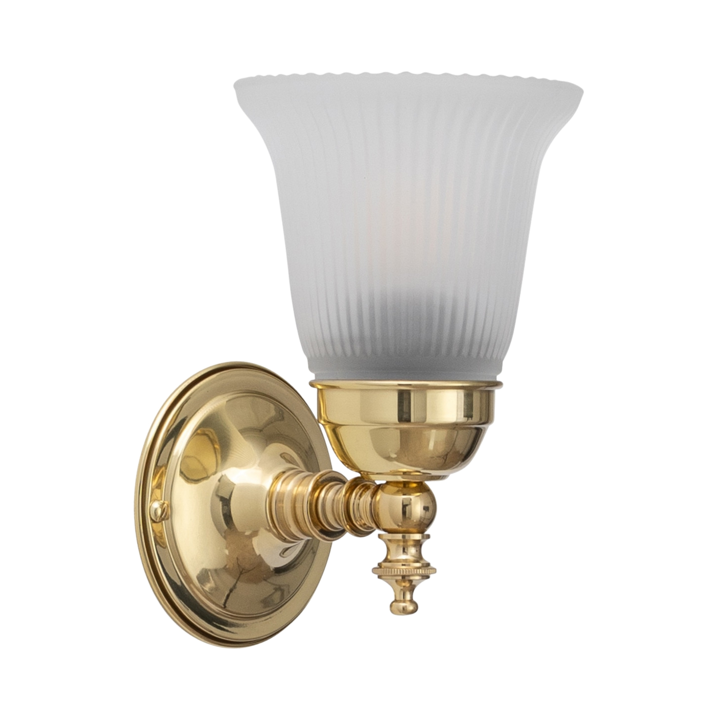 Kline Classic Frosted Glass Wall Light - Polished Brass