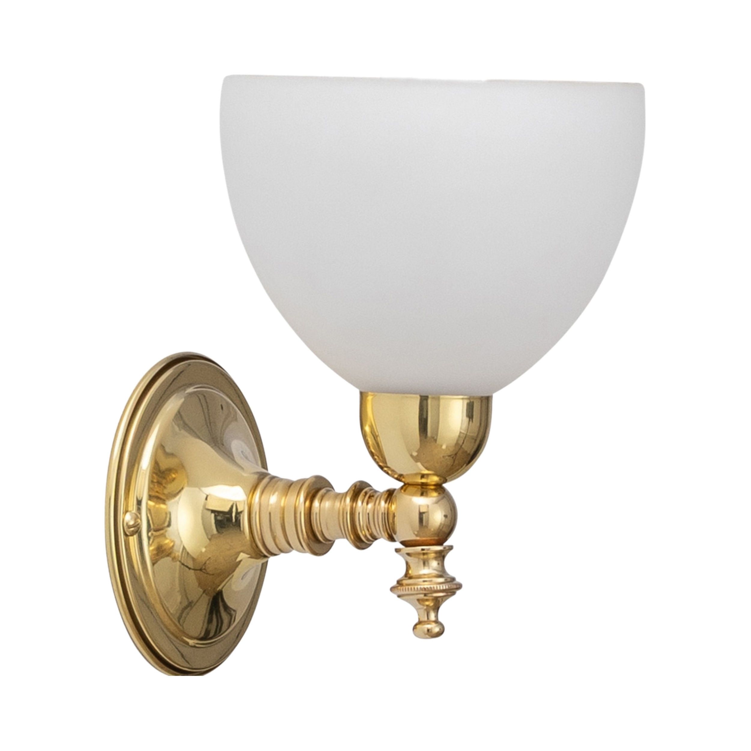 Koscina Bowl Opal Glass Wall Light - Polished Brass