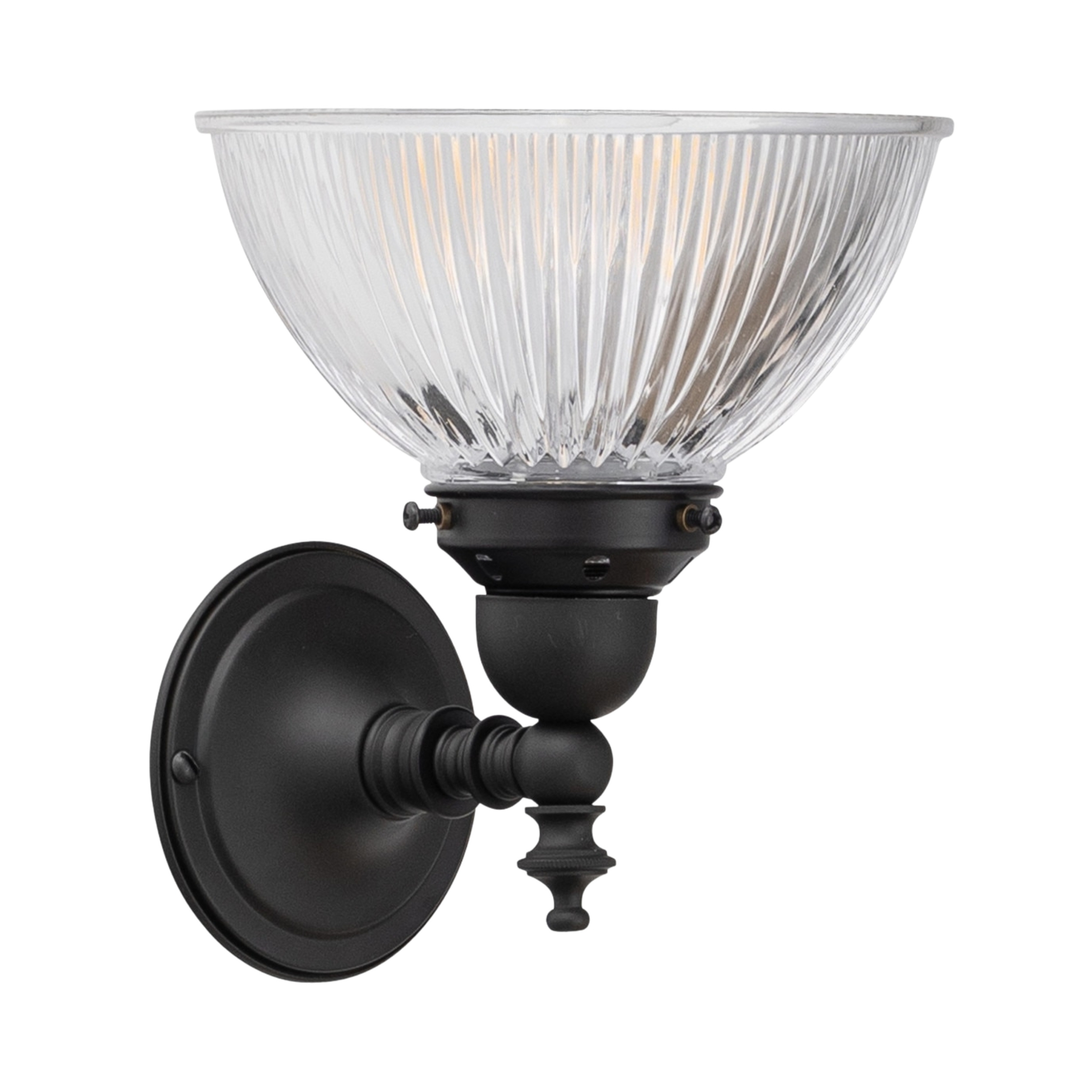 Koscina Bowl Clear Glass Wall Light - Patina