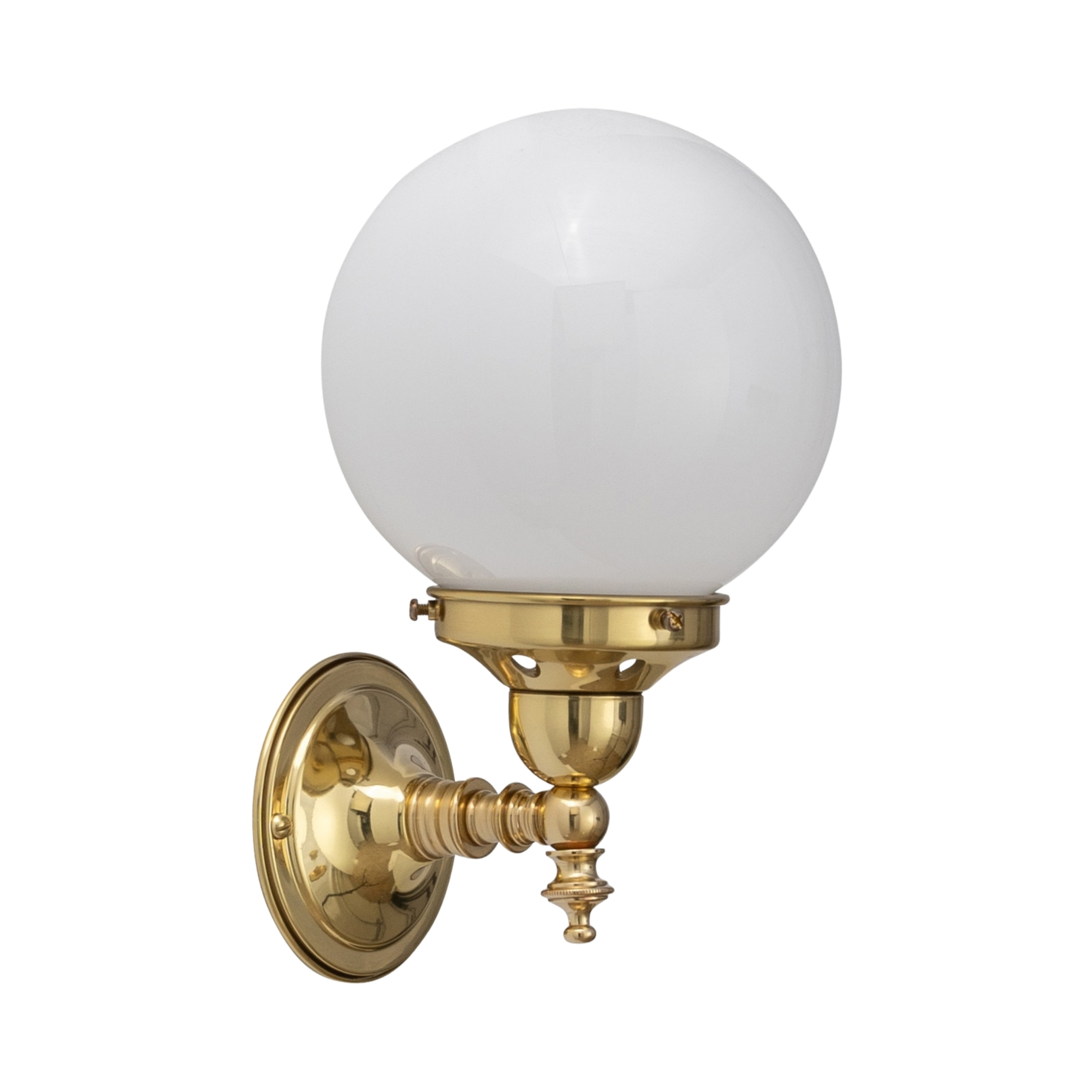 Koscina Round Opal Glass Wall Light - Polished Brass