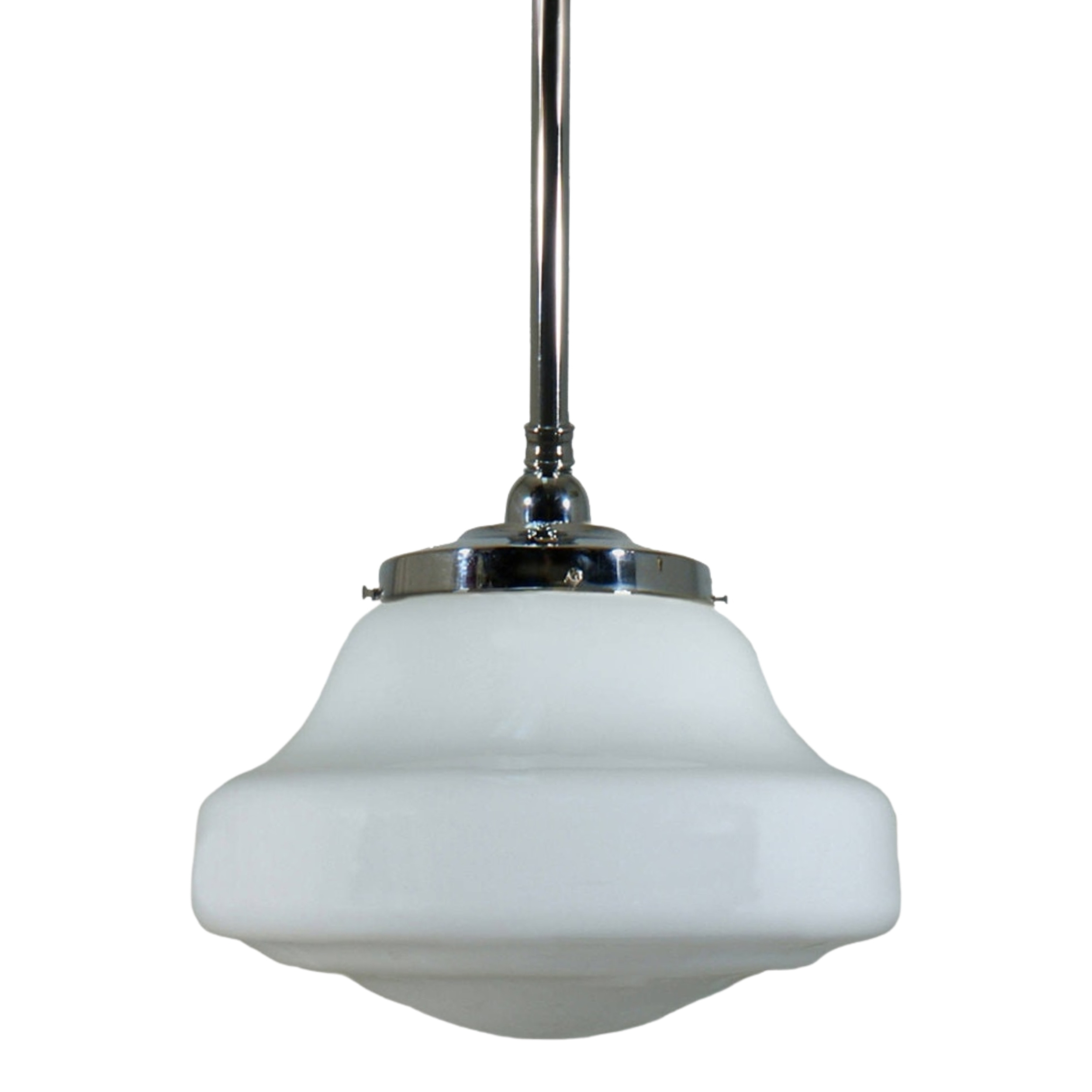 Lincoln Matt Opal Glass Rod Pendant - Chrome