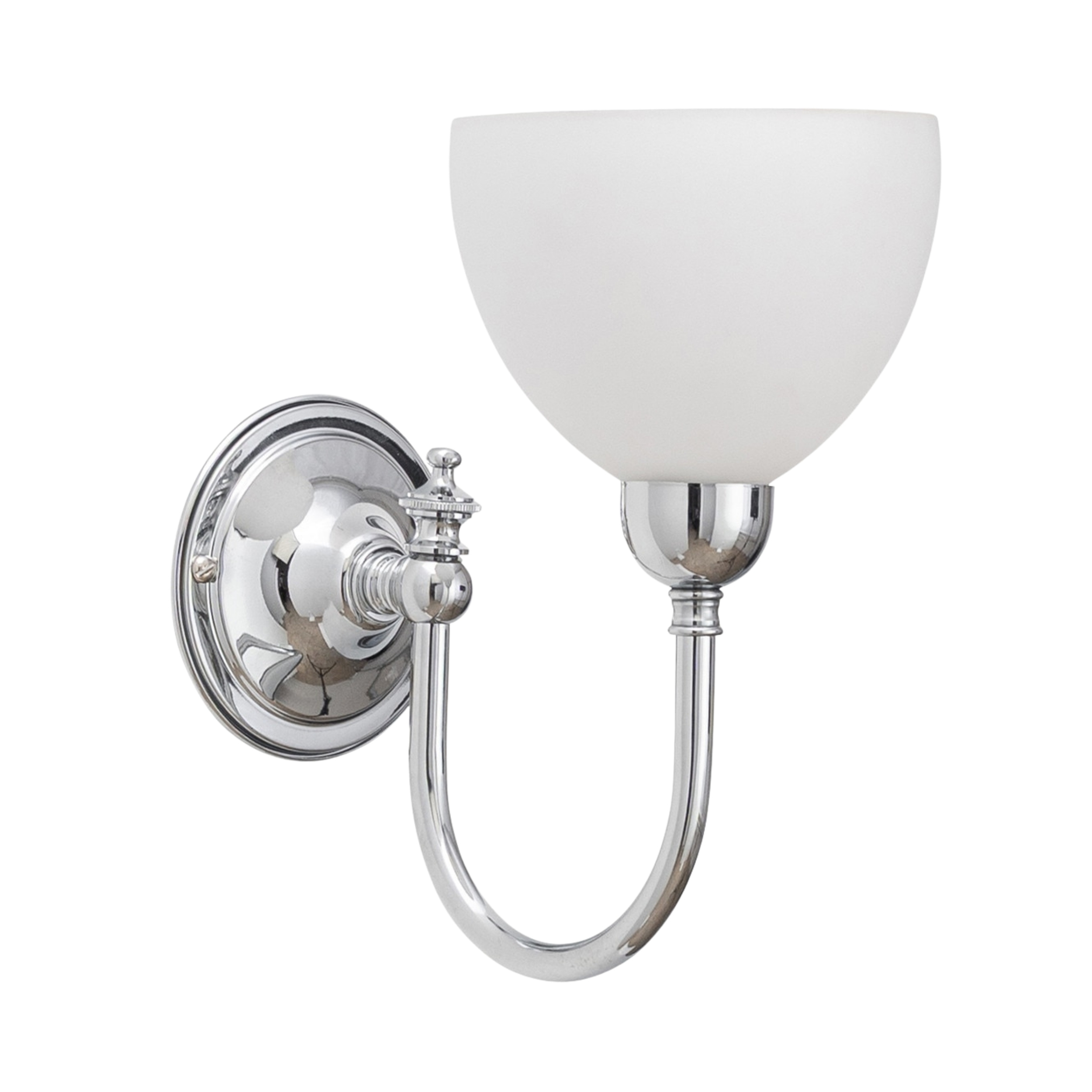 Loxton Bowl Opal Glass Wall Light - Chrome