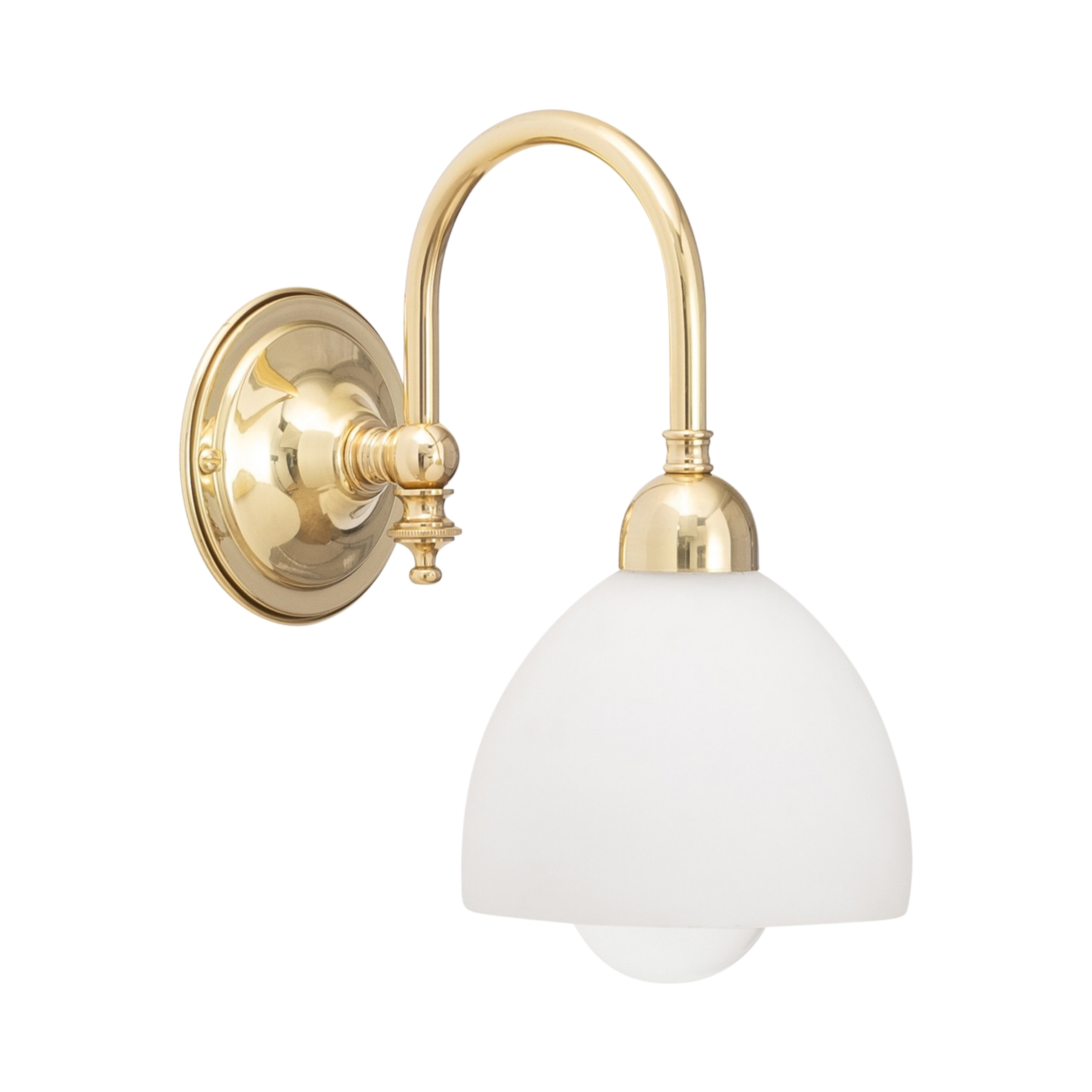 Loxton Bowl Opal Glass Wall Light - Polished Brass