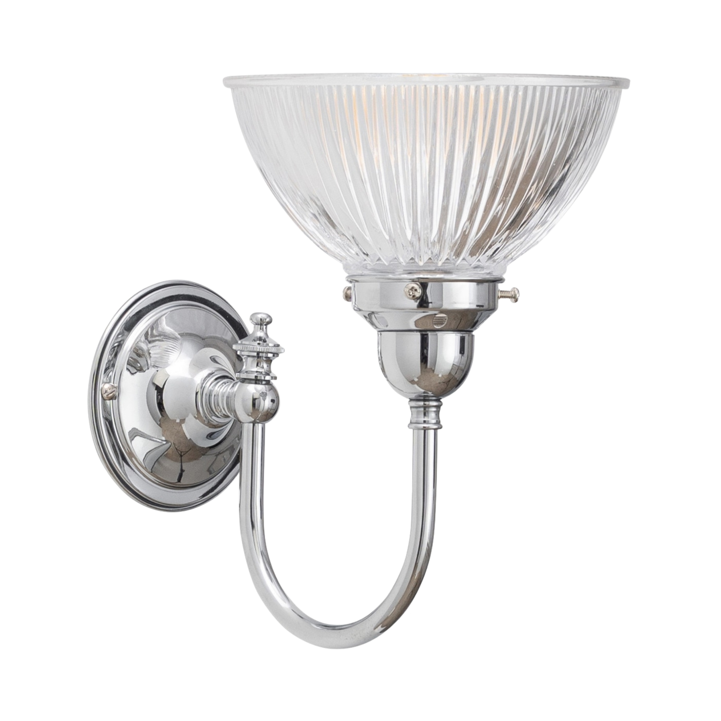 Loxton Bowl Clear Glass Wall Light - Chrome