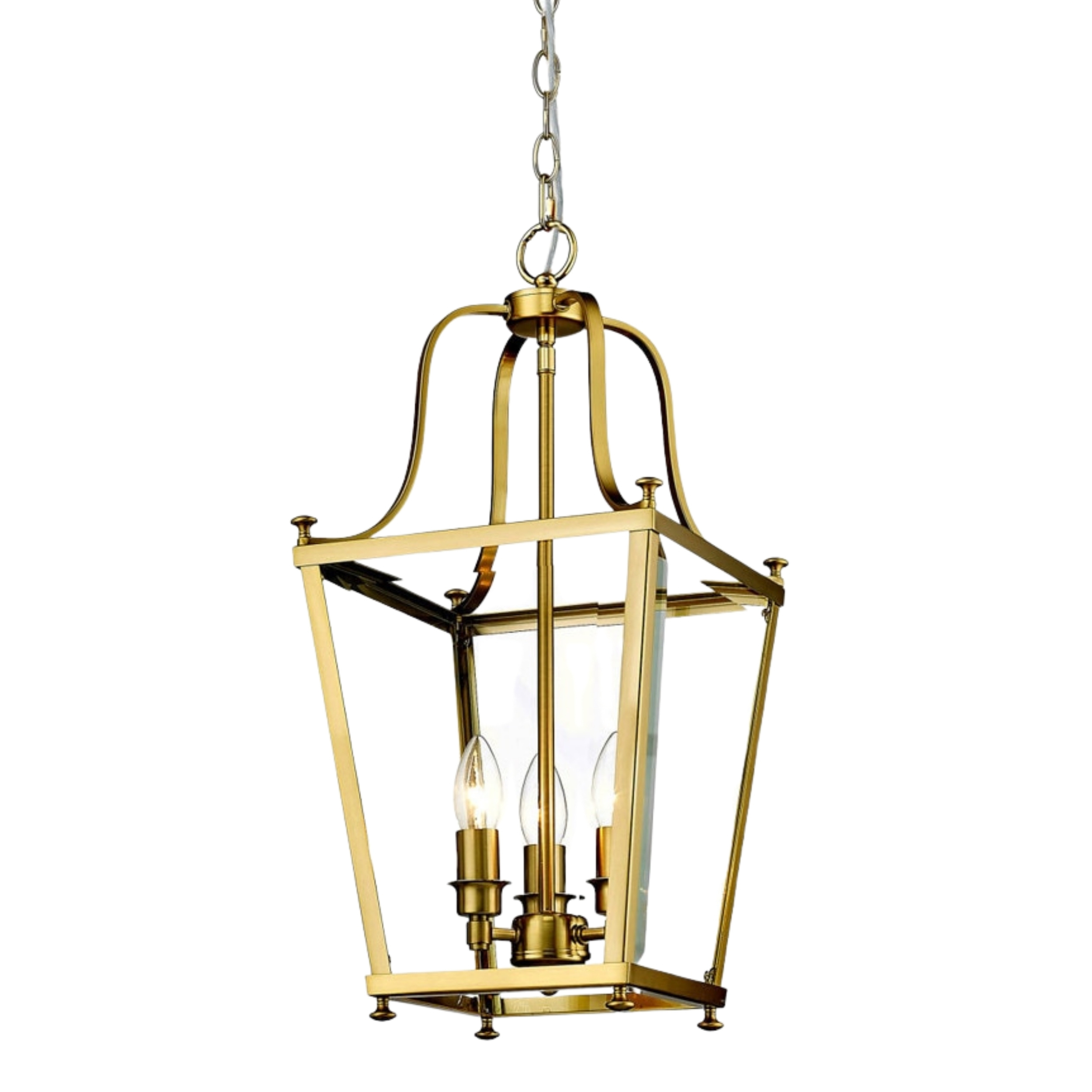 Montana 3 Light Brass Glass Lantern Pendant