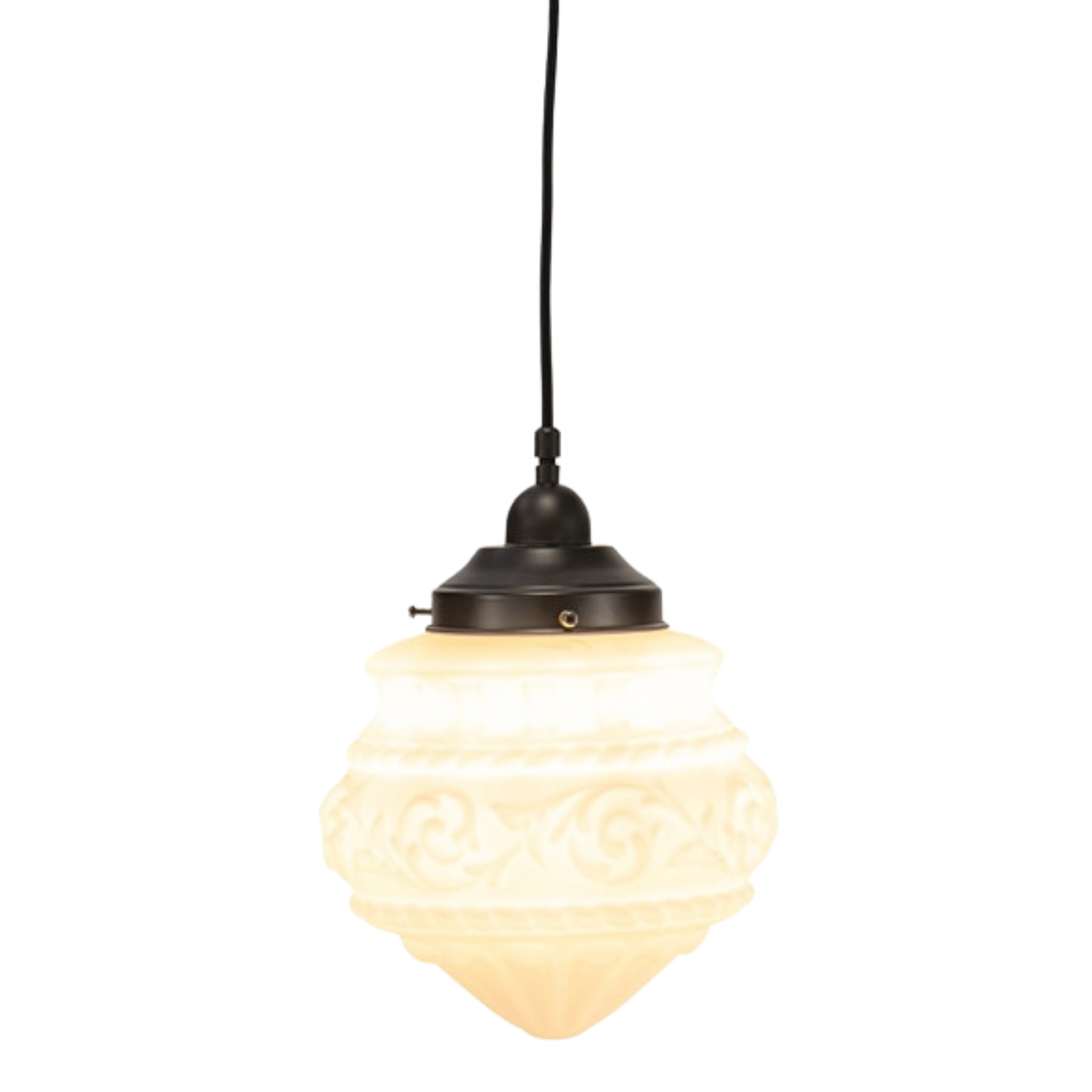 Premier Matt Opal Glass Cord Pendant - Patina