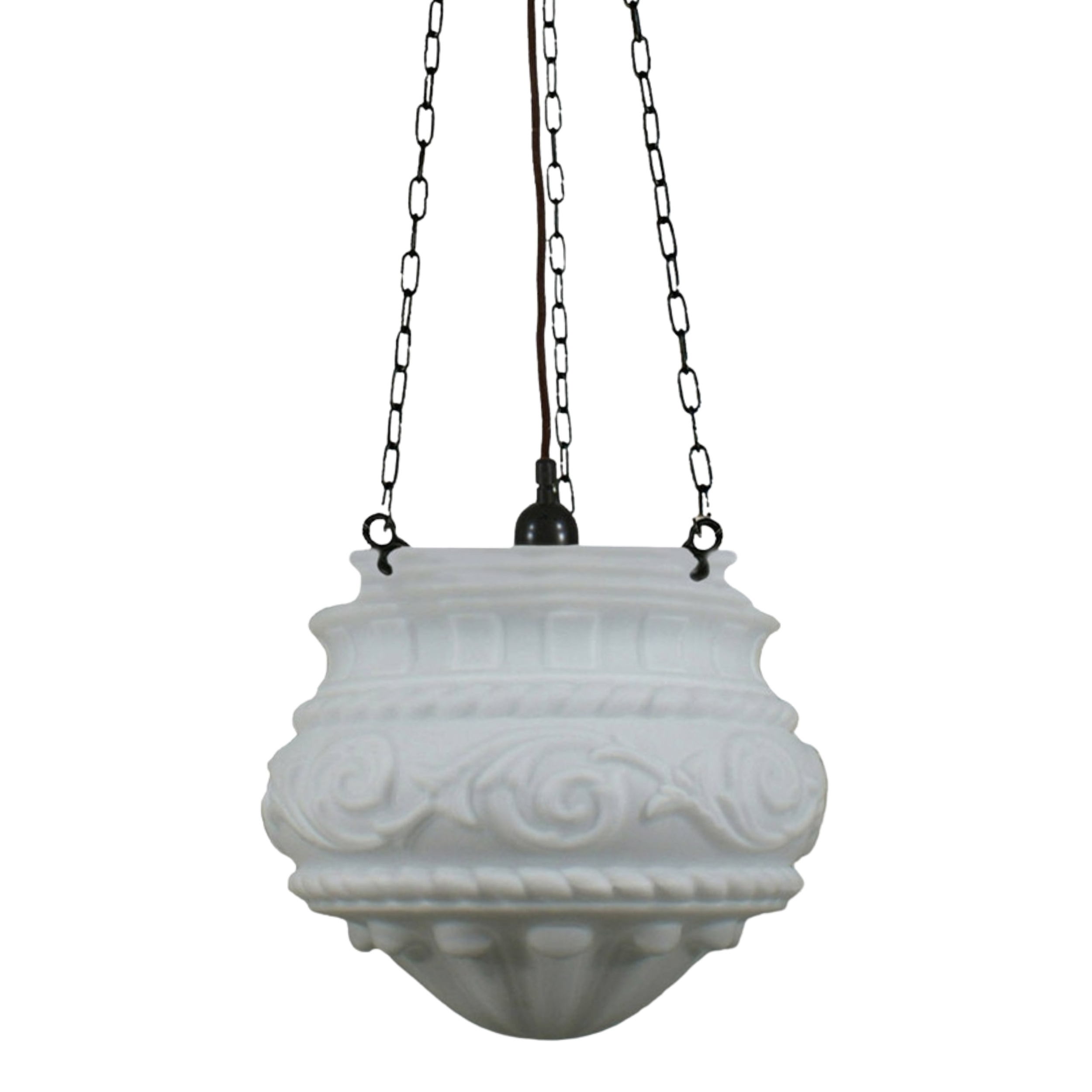Premier Matt Opal Glass Triple Chain Pendant - Patina