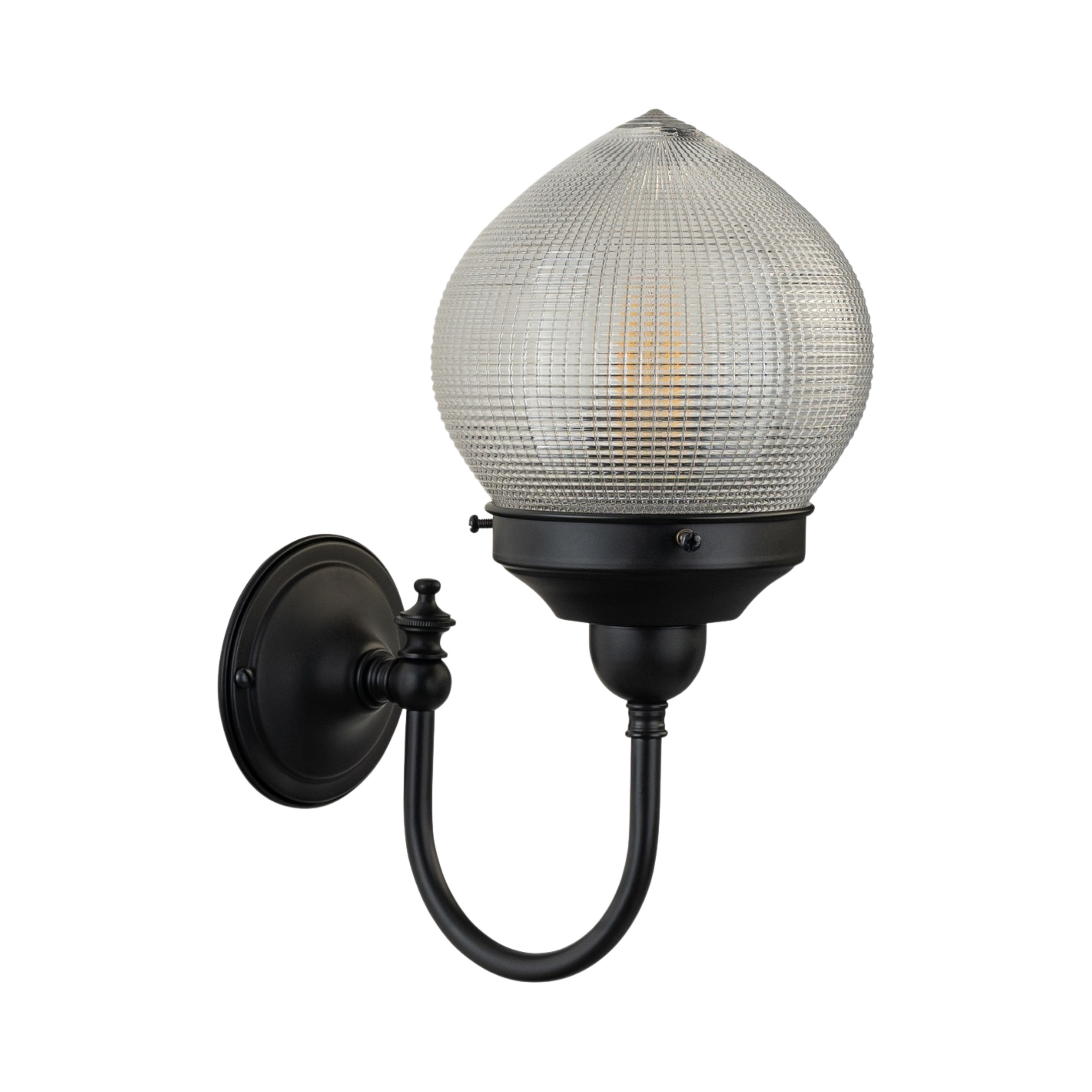 Loxton Patina Wall Light with Teardrop Hallophane Shade