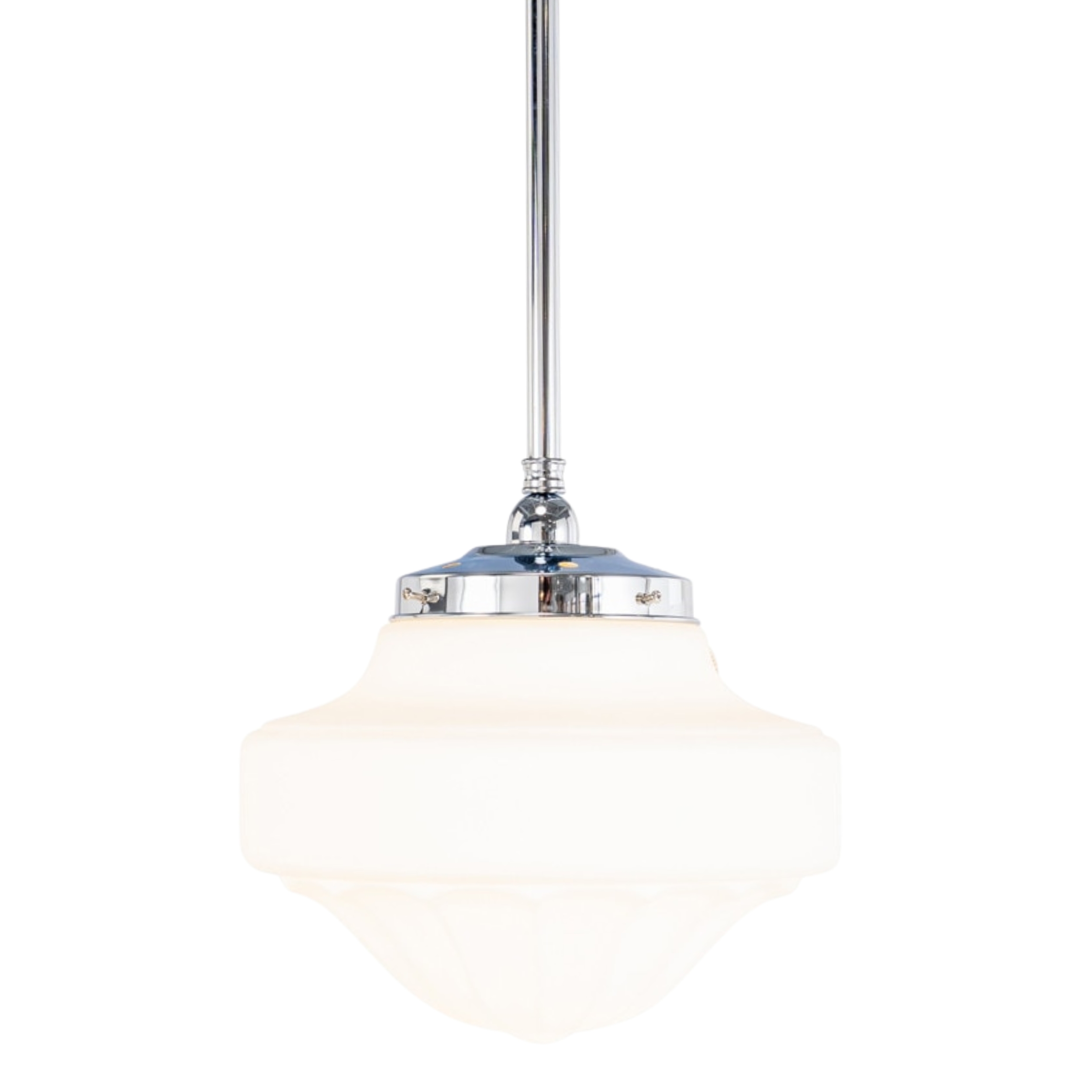 Derby Matt Opal Glass Rod Pendant - Chrome