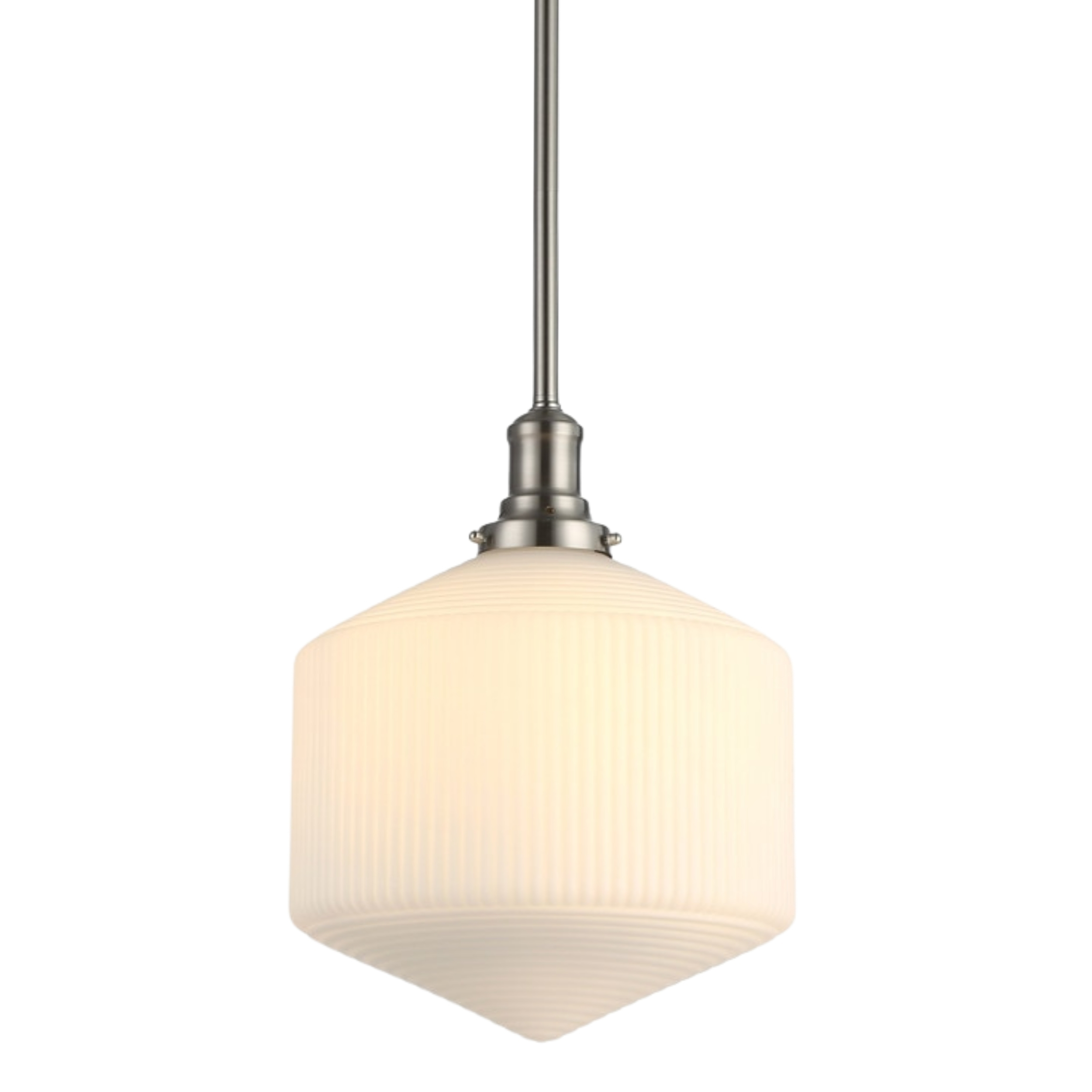 Jefferson Opal Glass Rod Pendant Light - Brushed Nickel