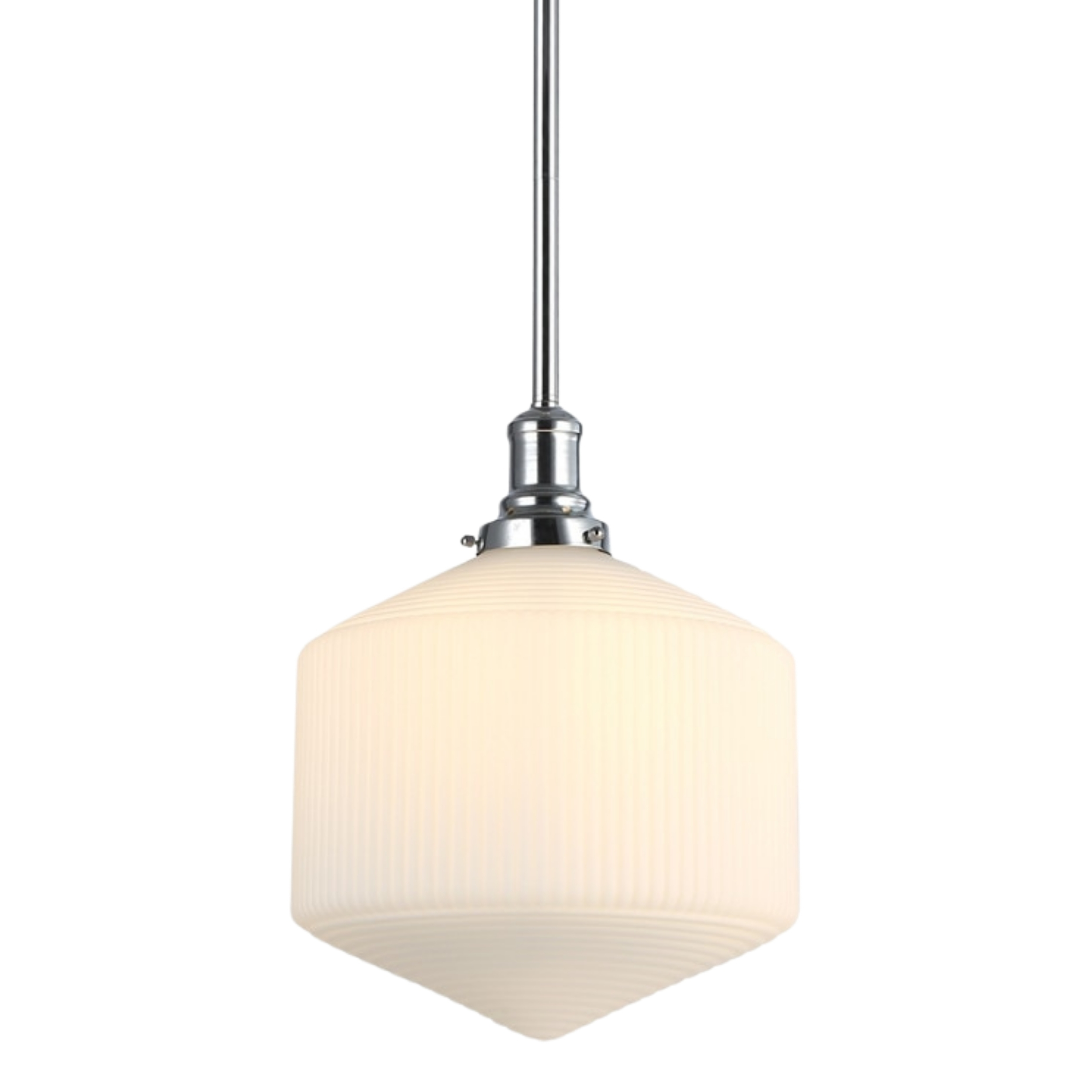 Jefferson Opal Glass Rod Pendant Light - Chrome