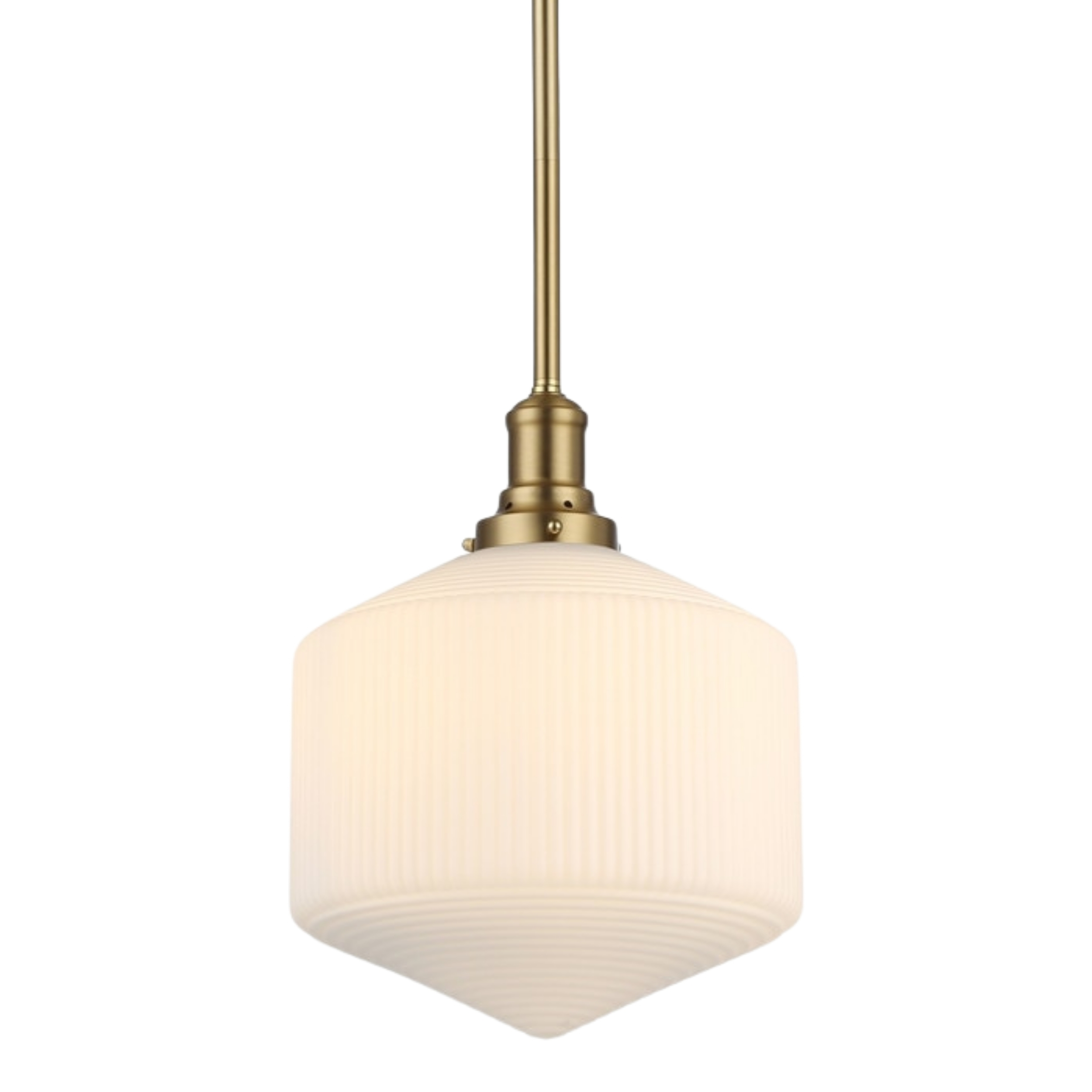 Jefferson Opal Glass Rod Pendant Light - Satin Brass
