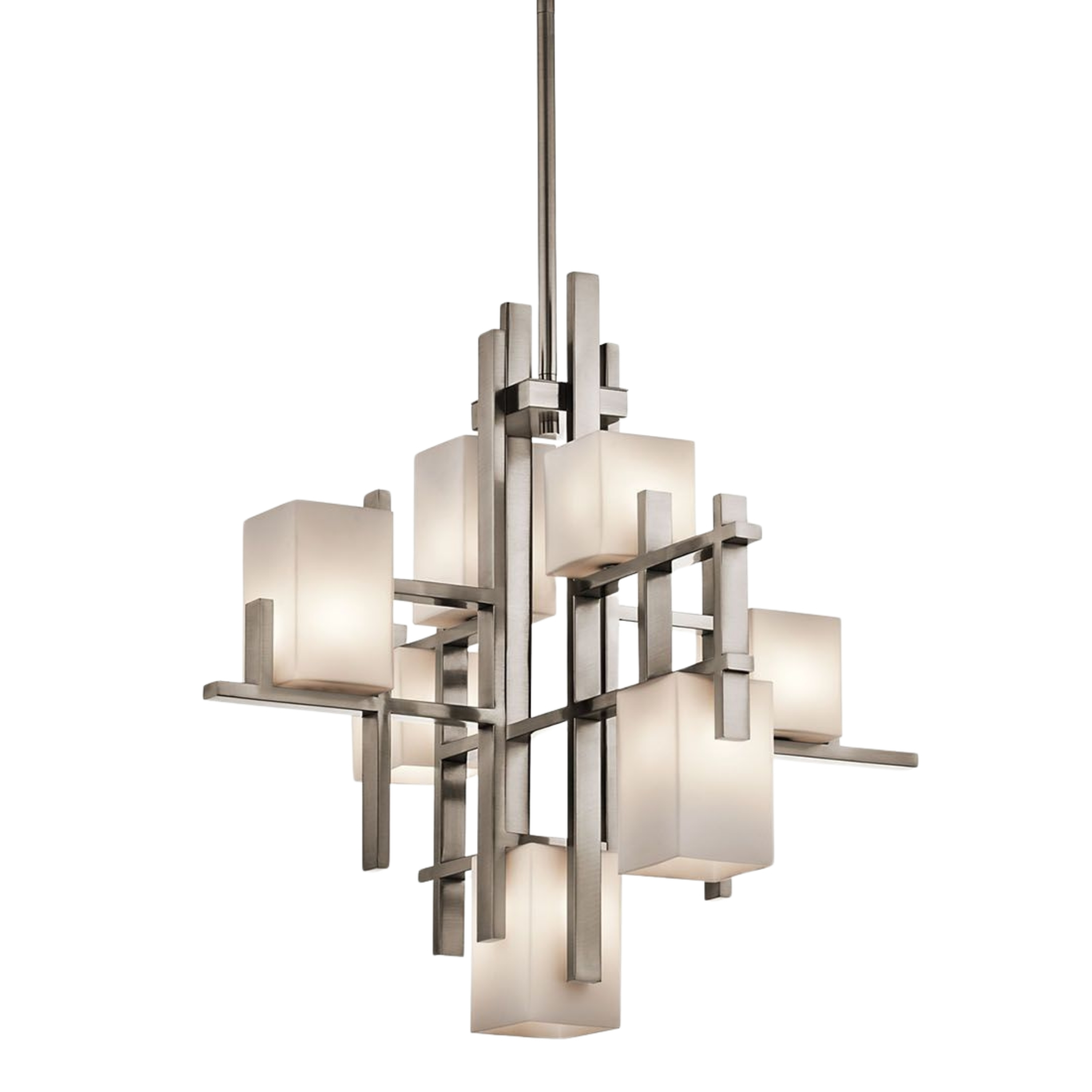 City Lights Cross Geometric Chandelier - Classic Pewter