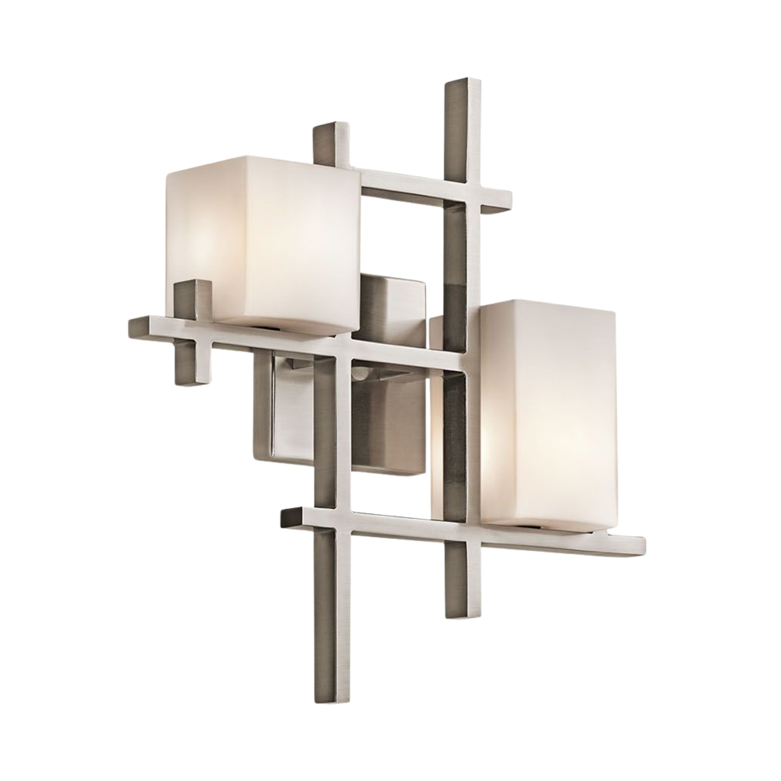 City Lights Geometric Modern Wall Light - Classic Pewter