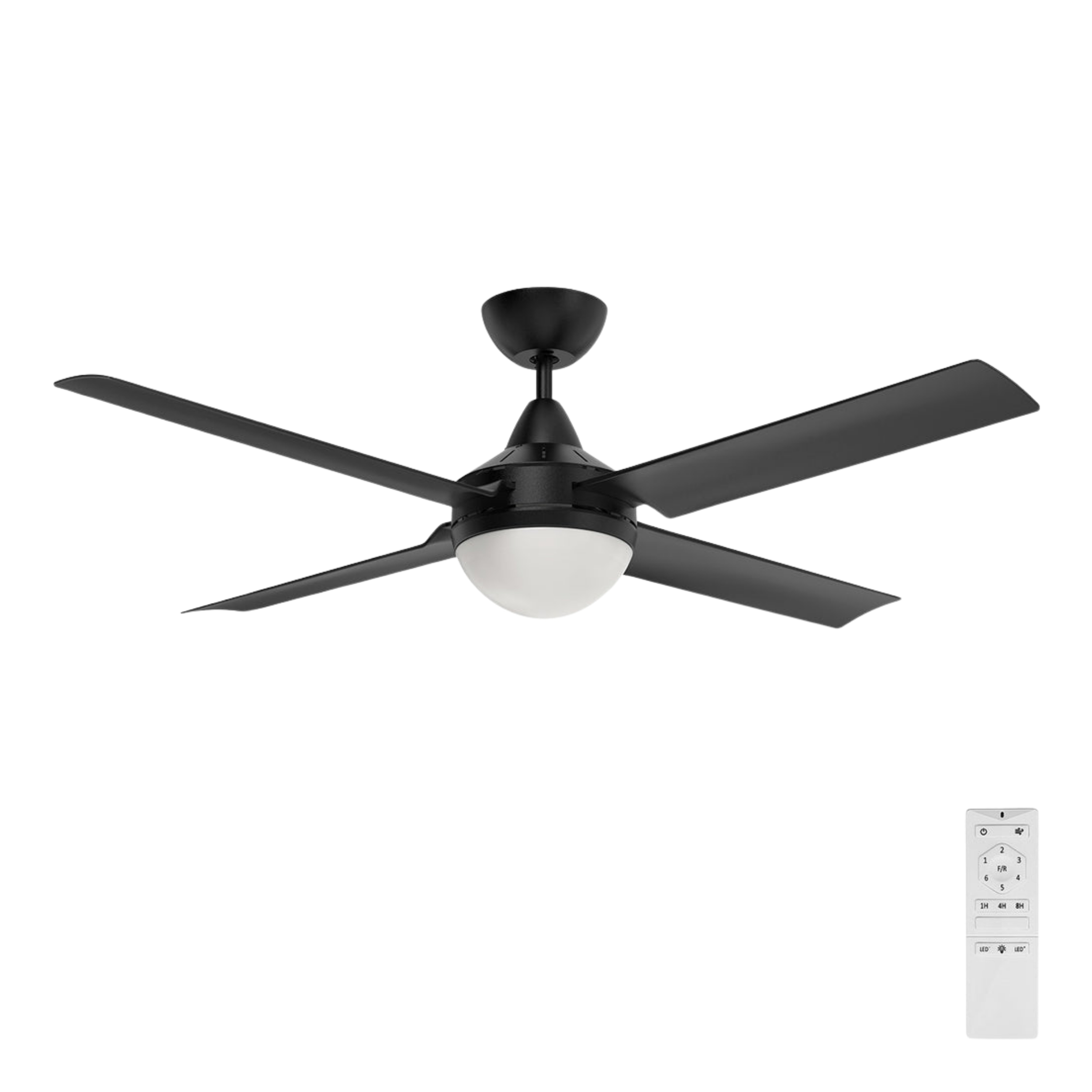 Cairns 48 DC Ceiling Fan with B22 Light - Black