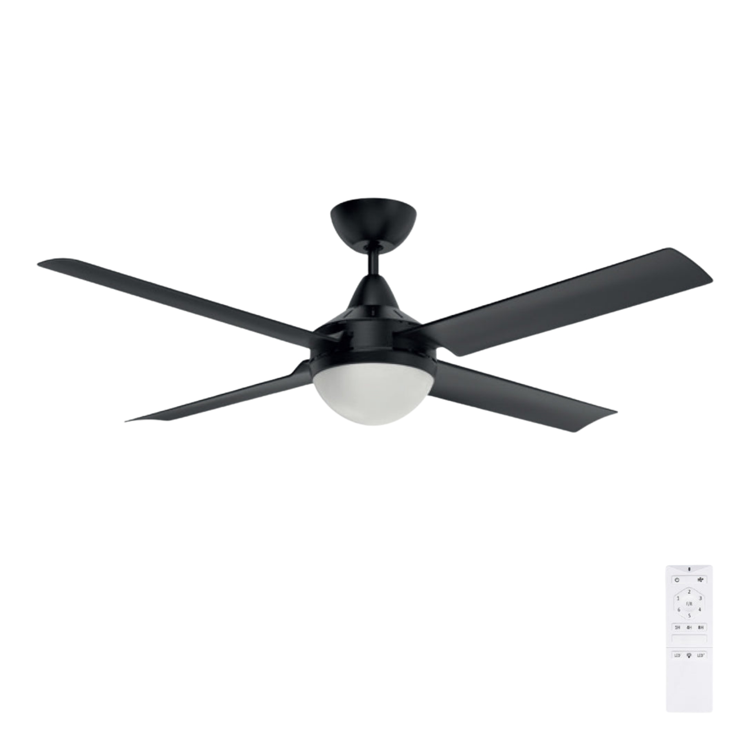 Cairns 52 DC Ceiling Fan with B22 Light - Black