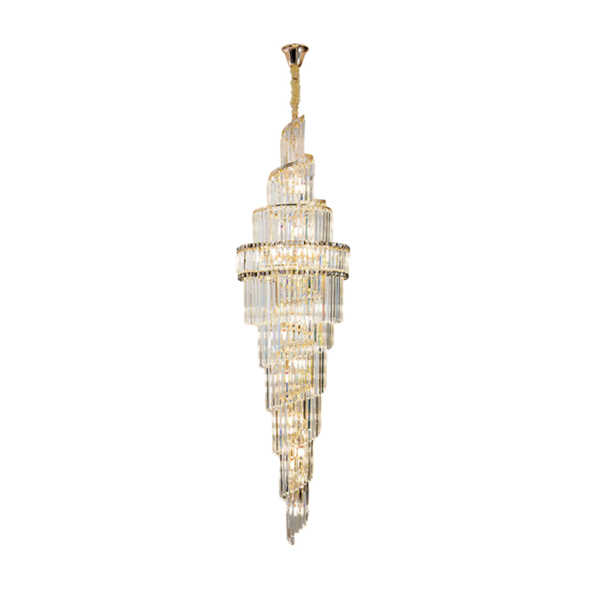 Assai Spiral K9 Crystal Chandelier - Gold