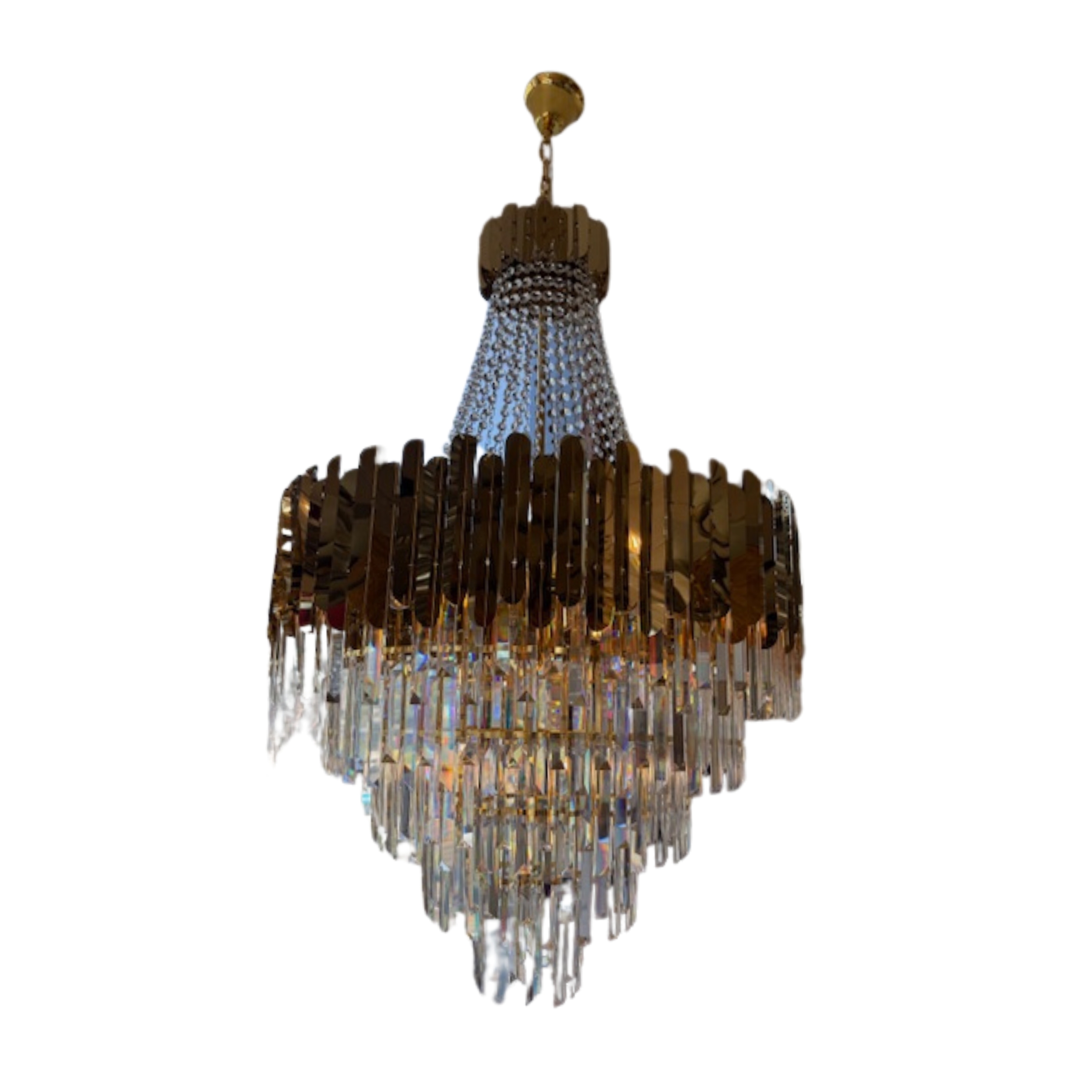 Berus Crystal Diamond Drop Chandelier - Gold