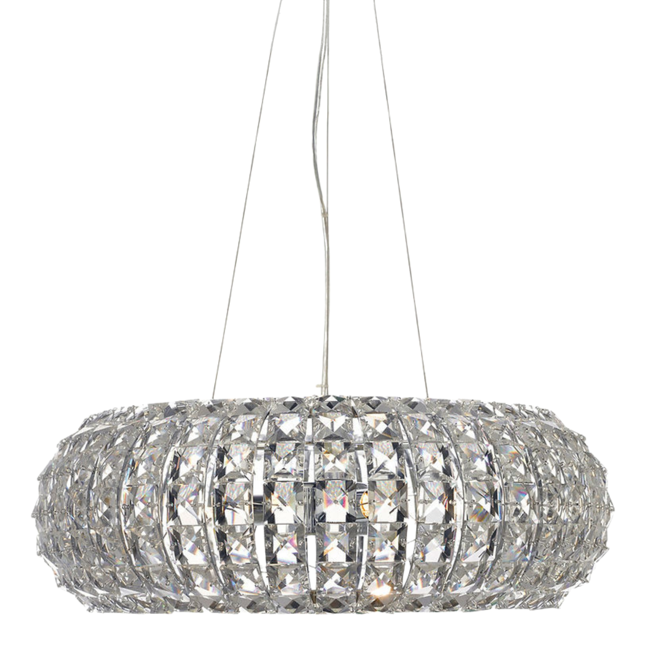 Dmitri K9 Crystal Faceted Oblate Drum Pendant