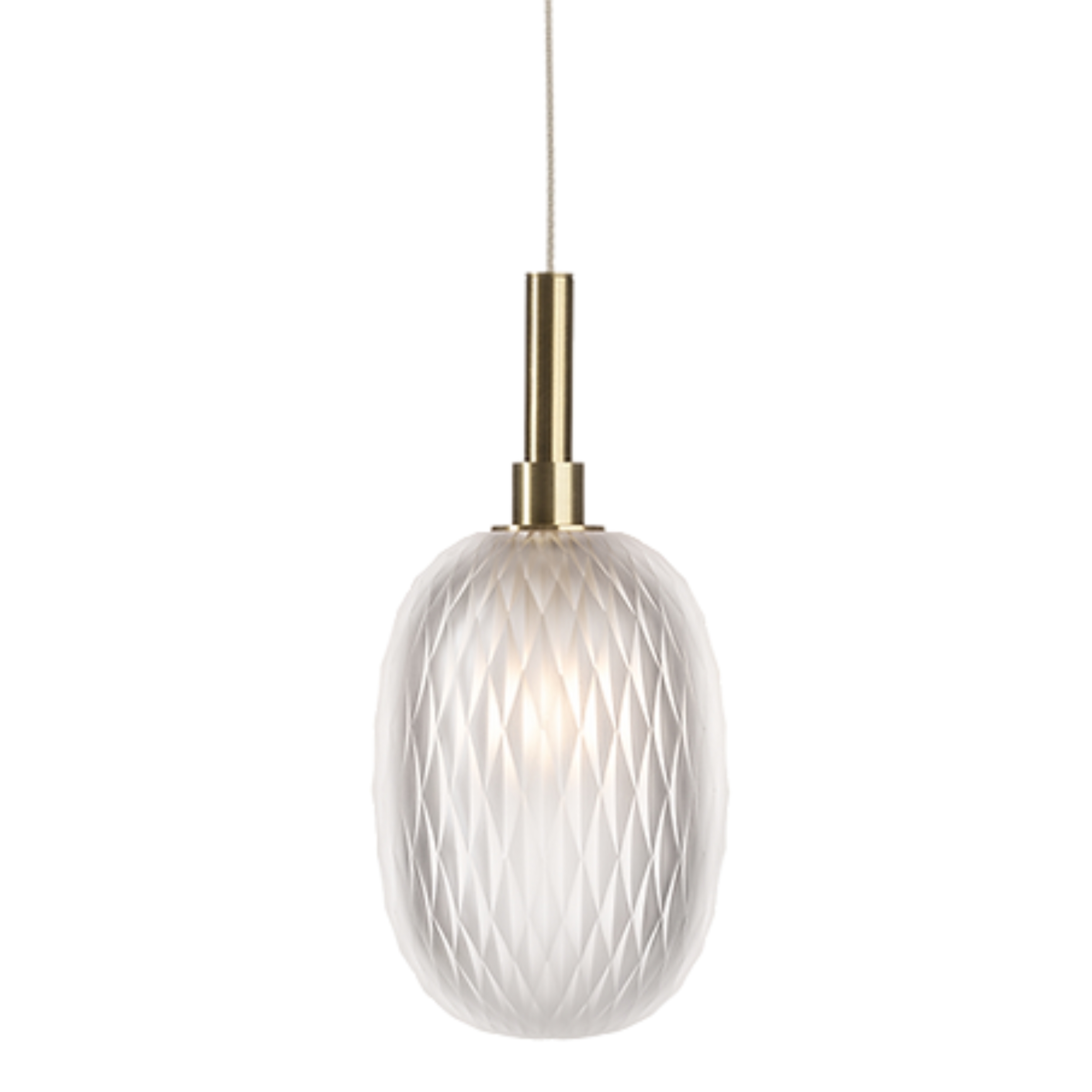 Jinnie Textured Glass Oval Pendant Light - Frost
