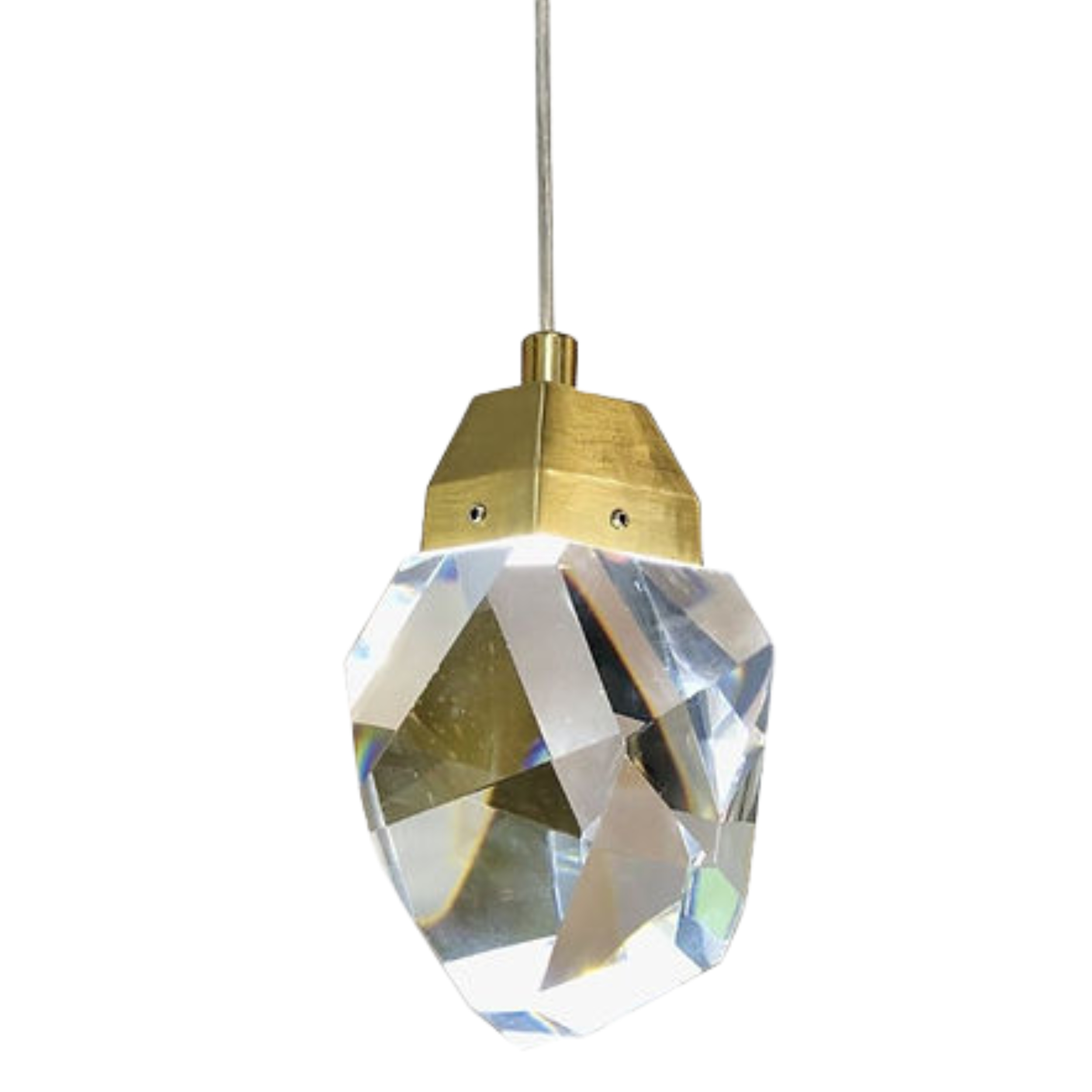 Kanata Rock Crystal LED Solo Pendant - Gold