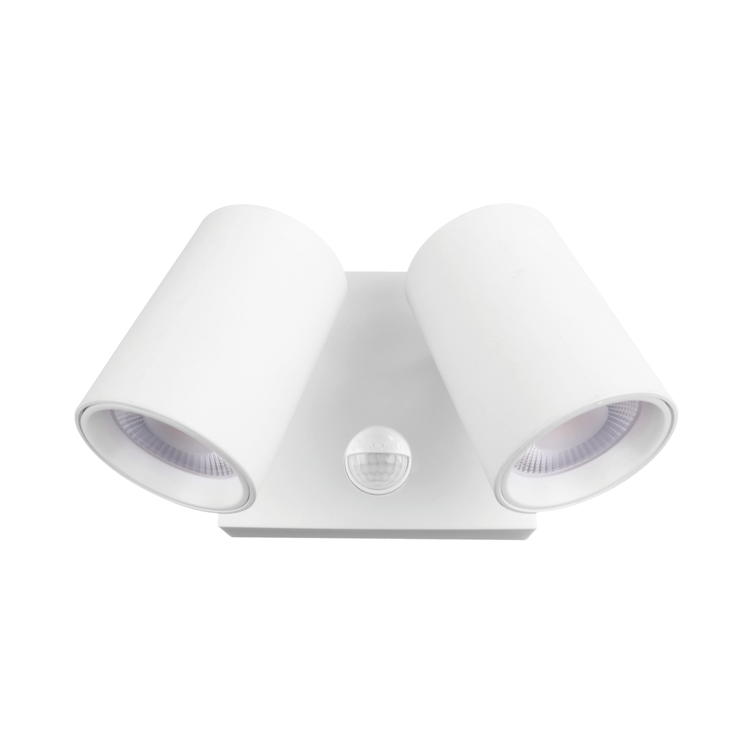 Lor Duo Light Square Plate Wall Spotlight with Sensor - White