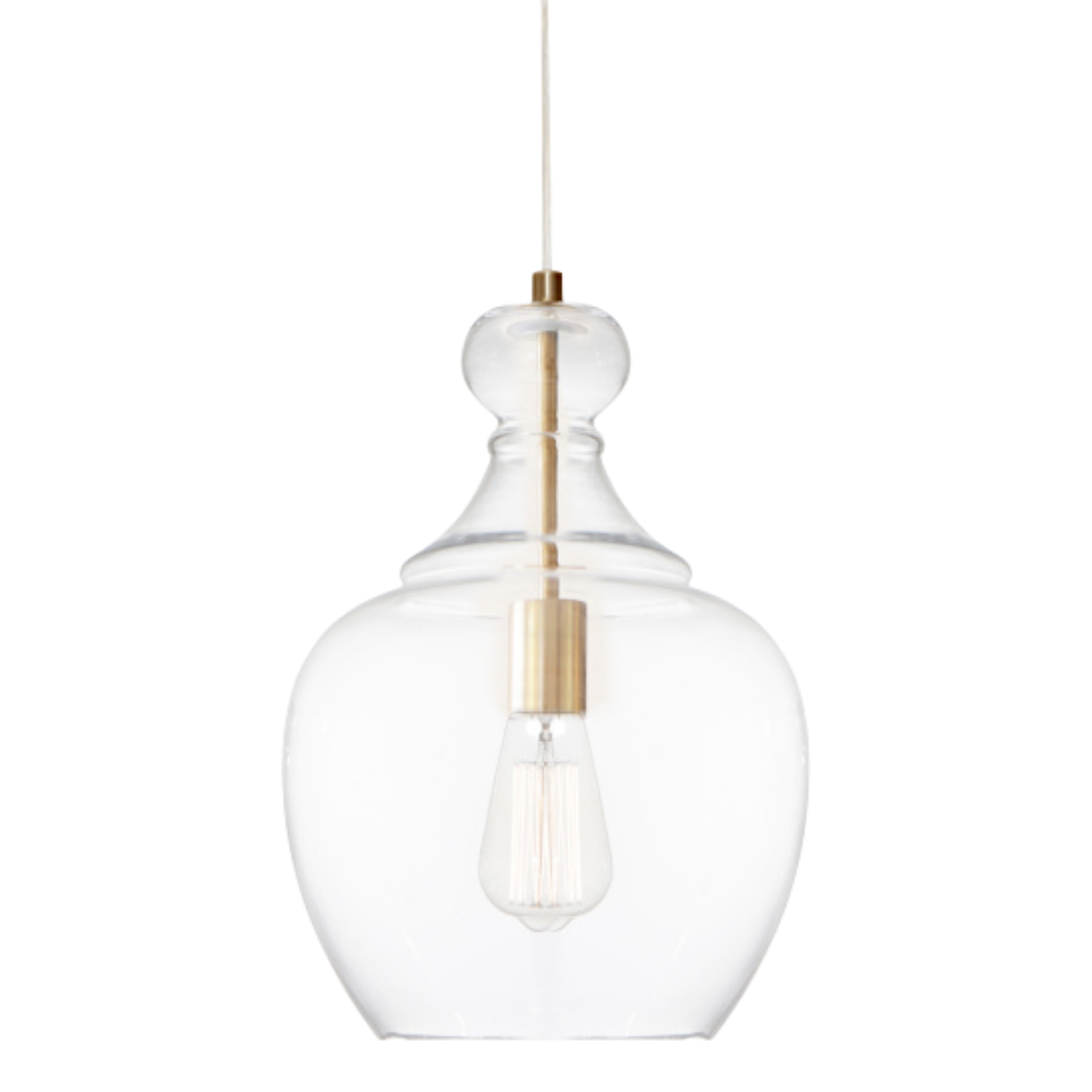Bellac Clear Glass Pendant Light - Gold
