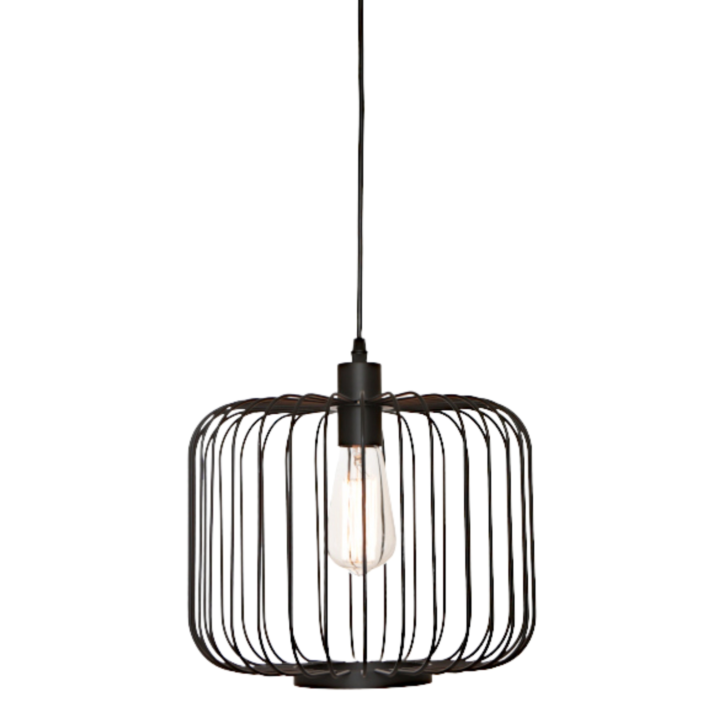 Bonn Open Wire Cage Pendant Light - Black