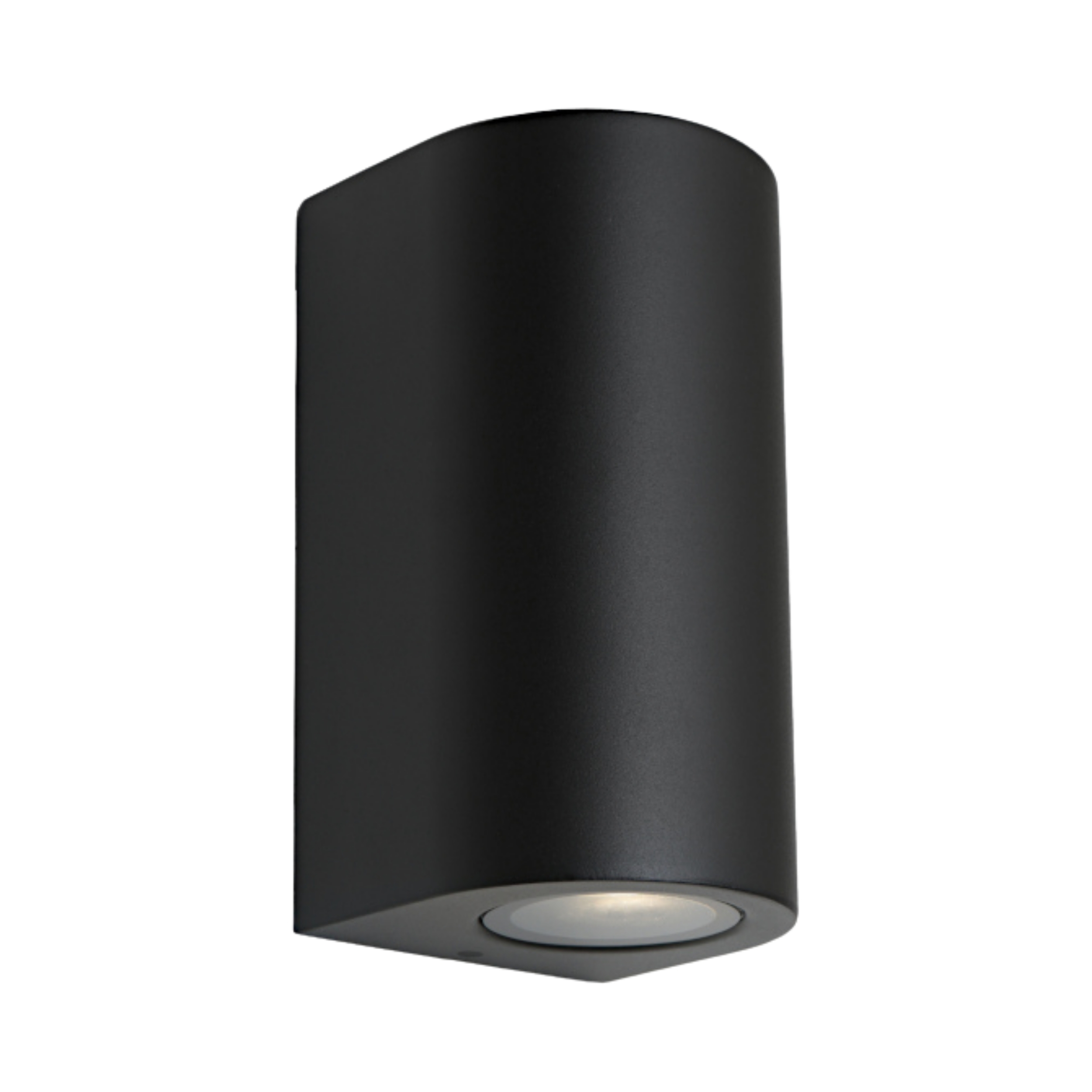 Porta IP54 Twin Light Rounded Wall Lamp - Black