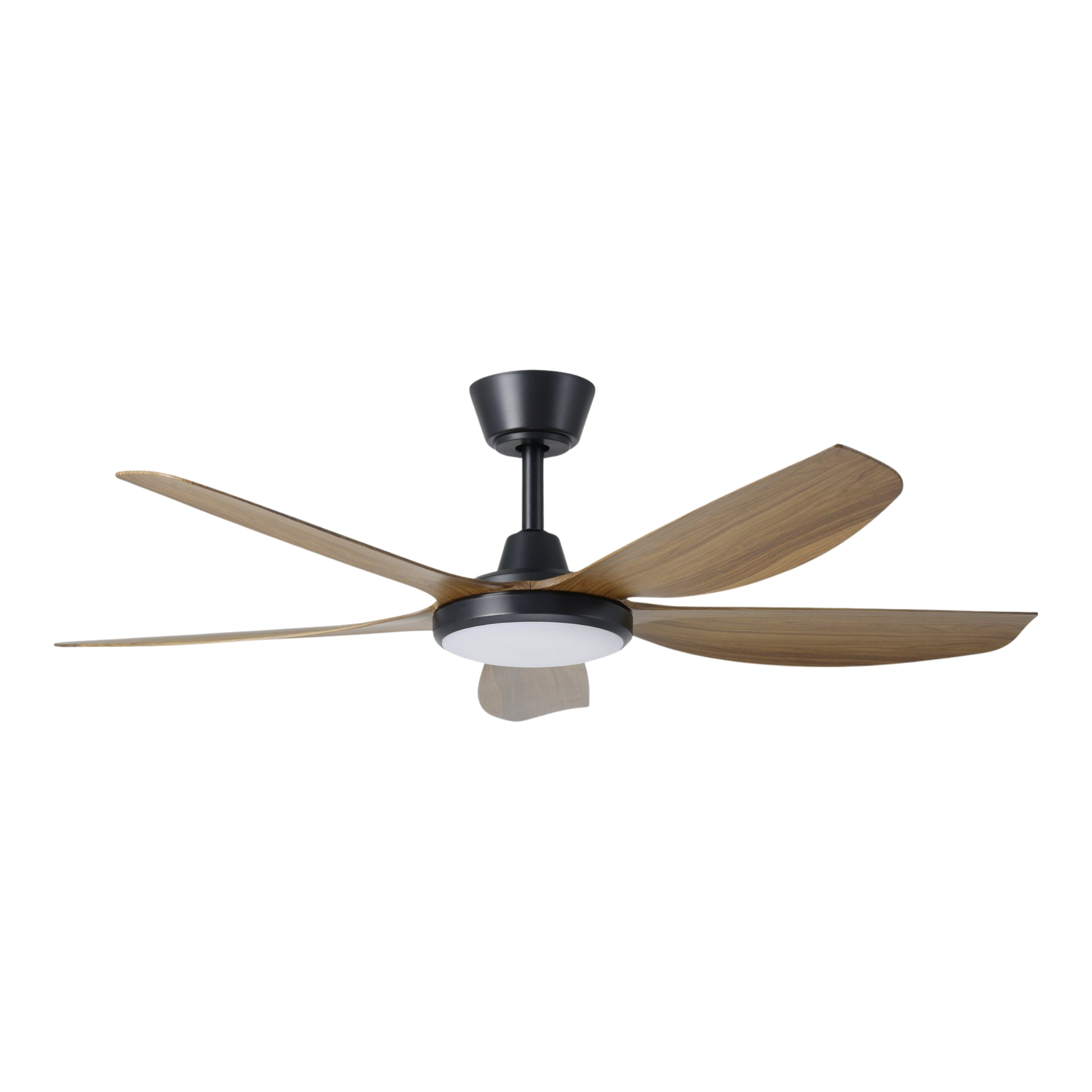 Miami 48-Inch DC Ceiling Fan with LED and Remote - Black & Teak