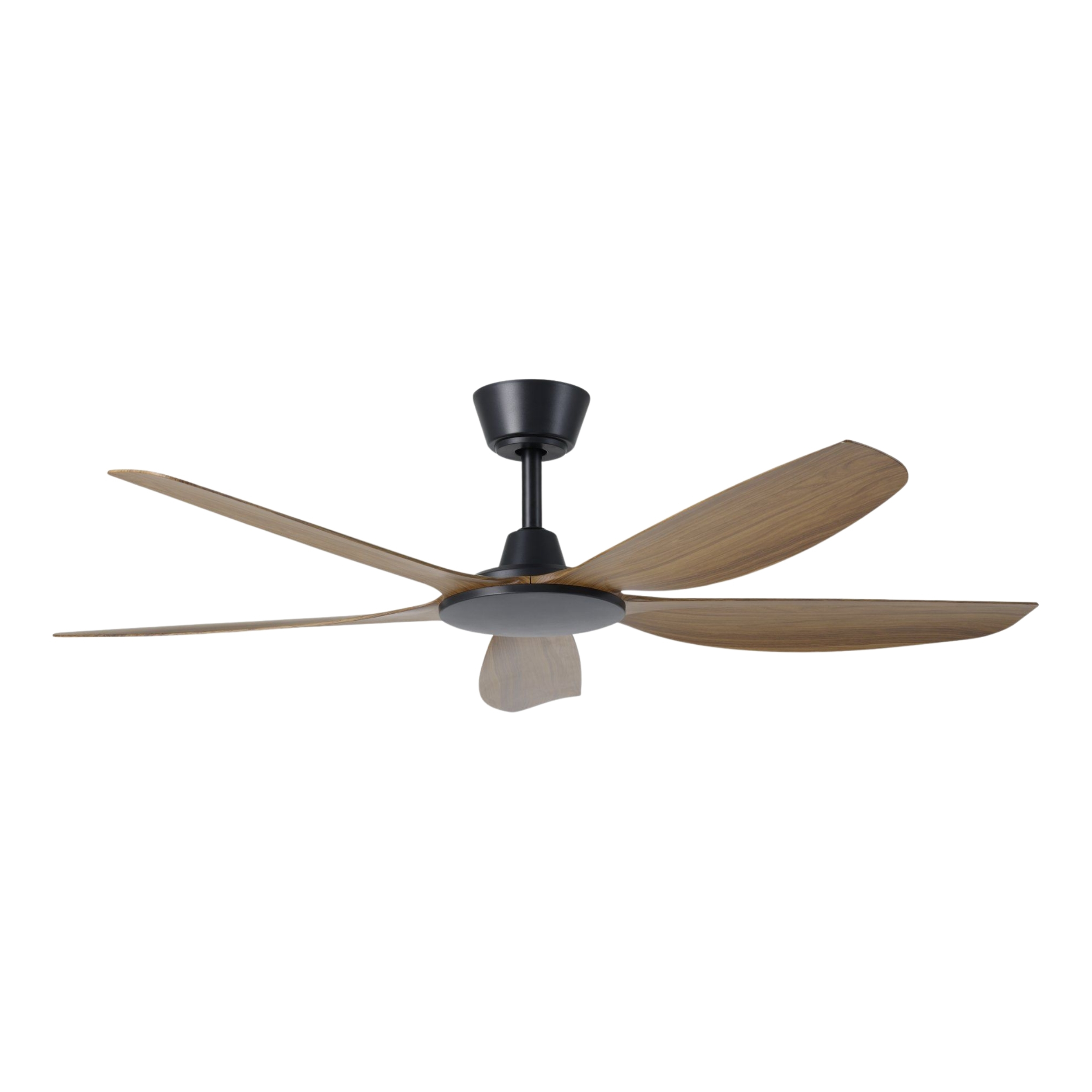 Miami 52-Inch DC Ceiling Fan with Remote - Black & Teak