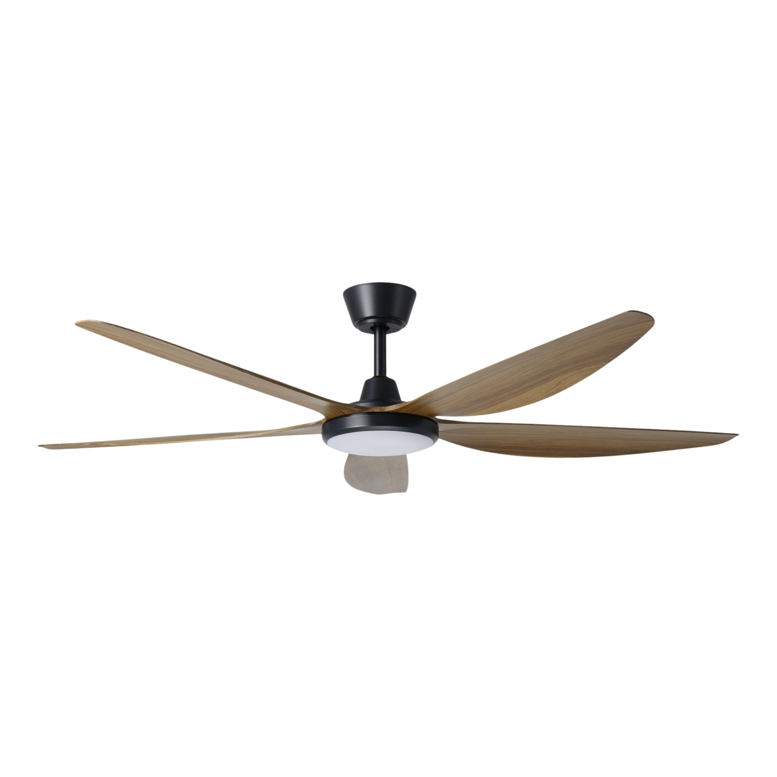 Miami 60-Inch DC Ceiling Fan with LED and Remote - Black & Teak