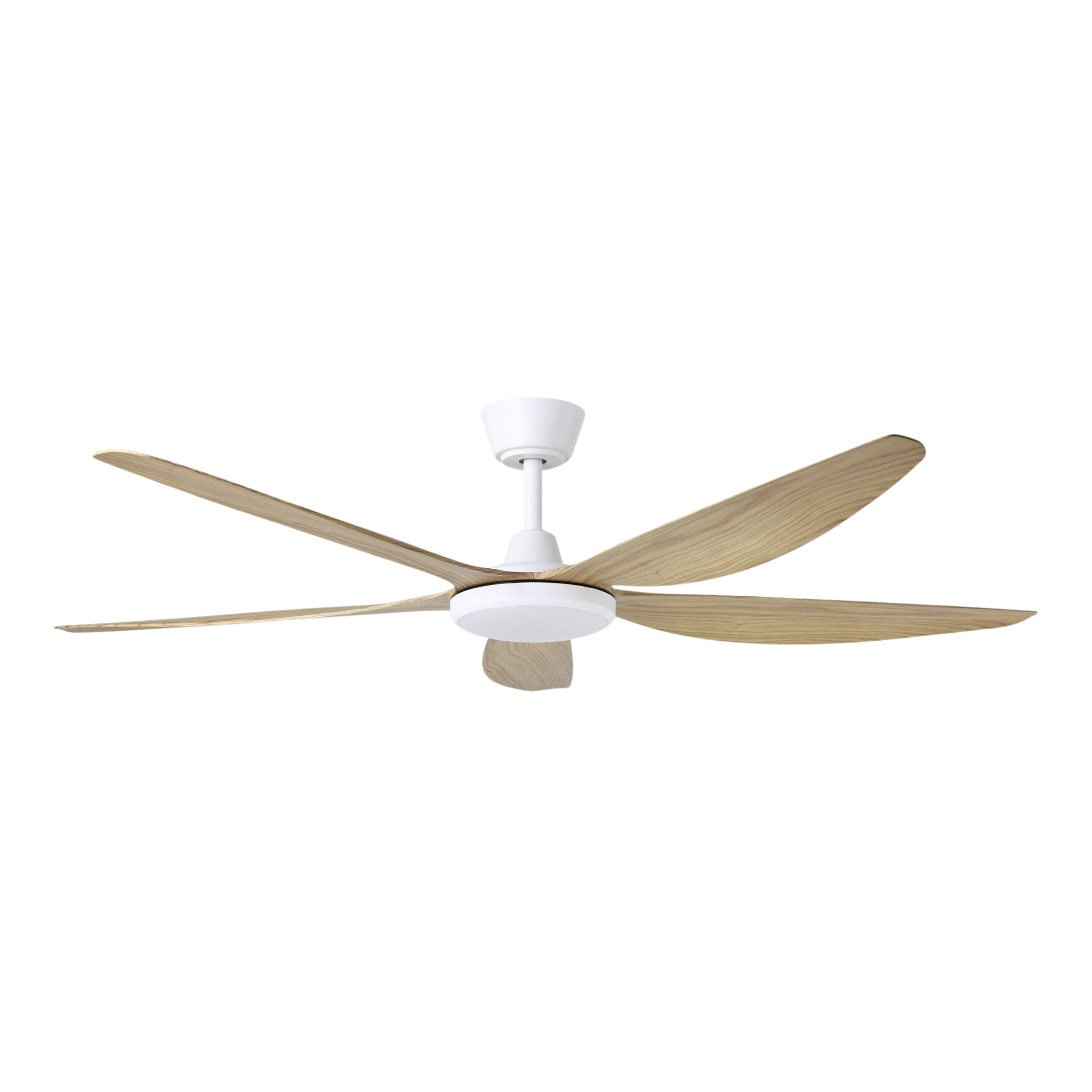 Miami 60-Inch DC Ceiling Fan with LED and Remote - White & Oak
