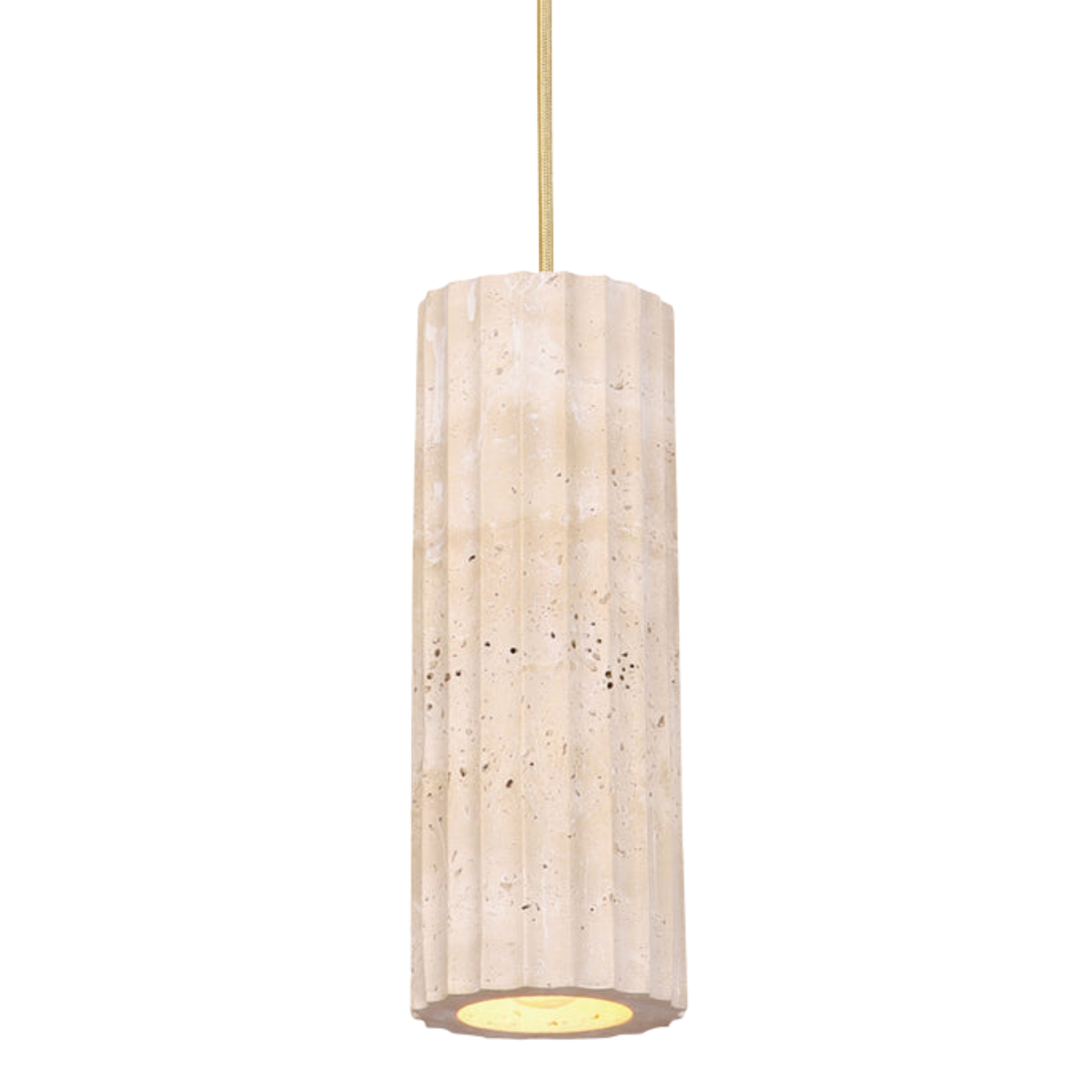 Aversa Round Beige Travertine Pendant Light