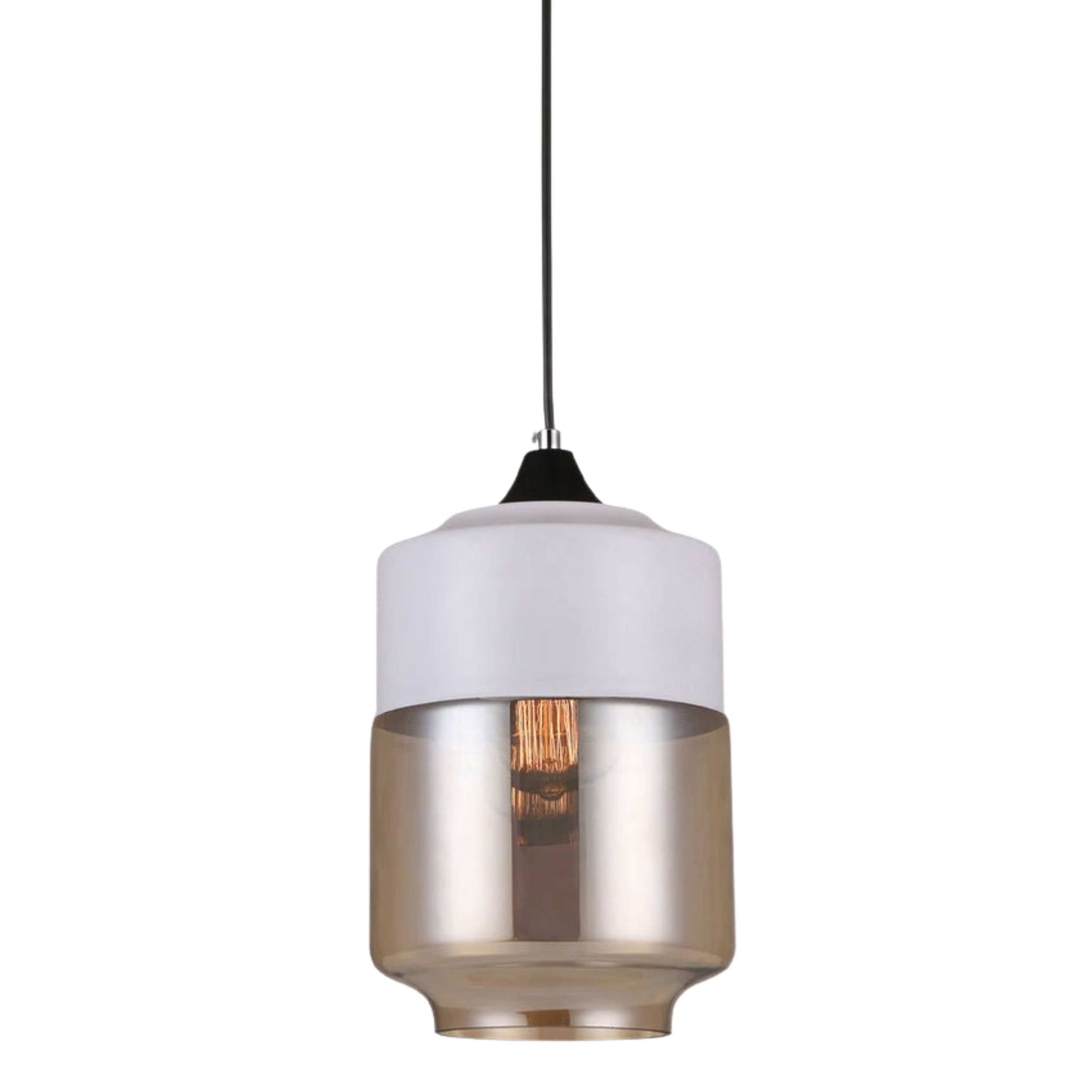 Caretto Amber Glass White Jar Pendant