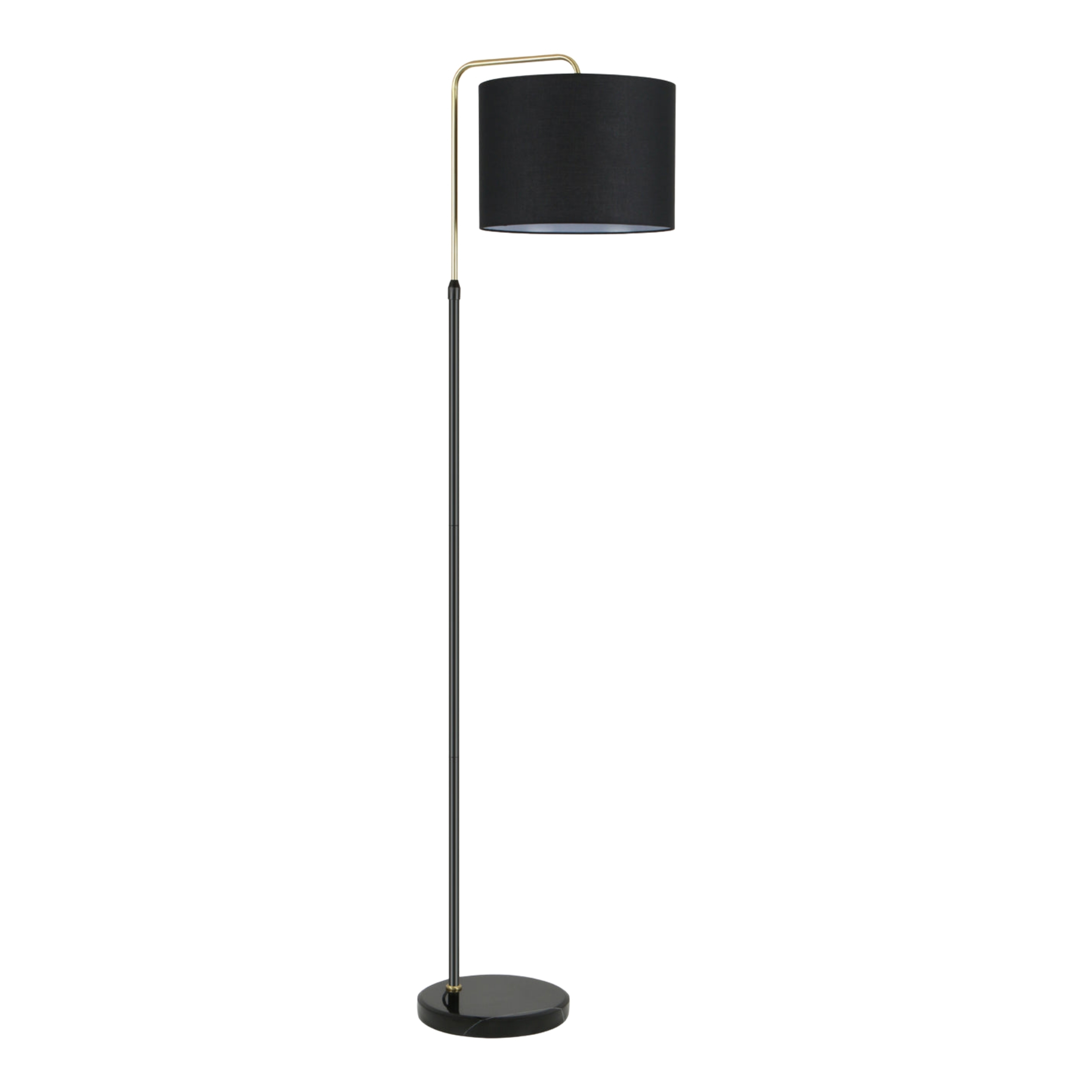 Saprene Adjustable Black Marble Base Floor Lamp