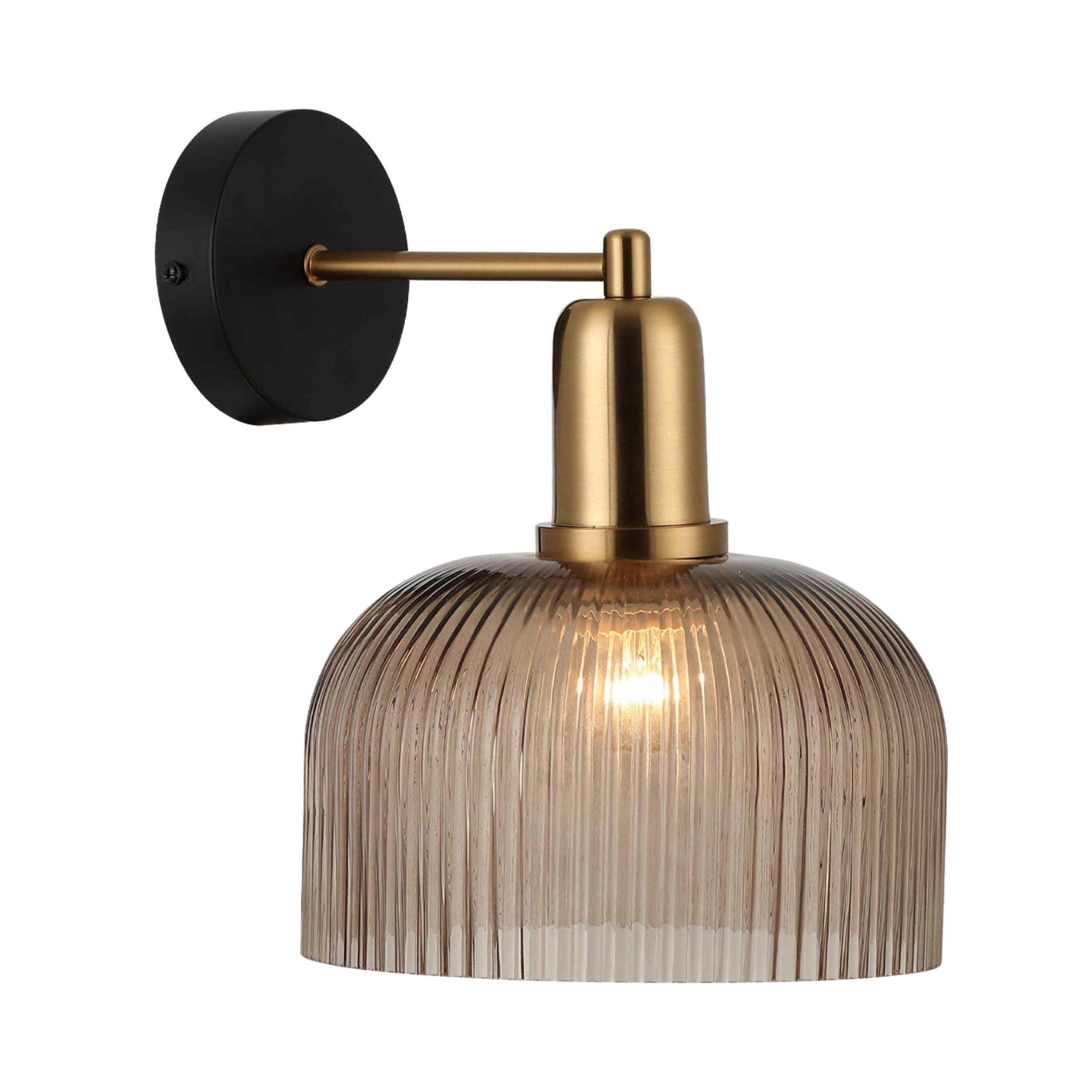 Valencia Dome Amber Ribbed Glass Wall Light