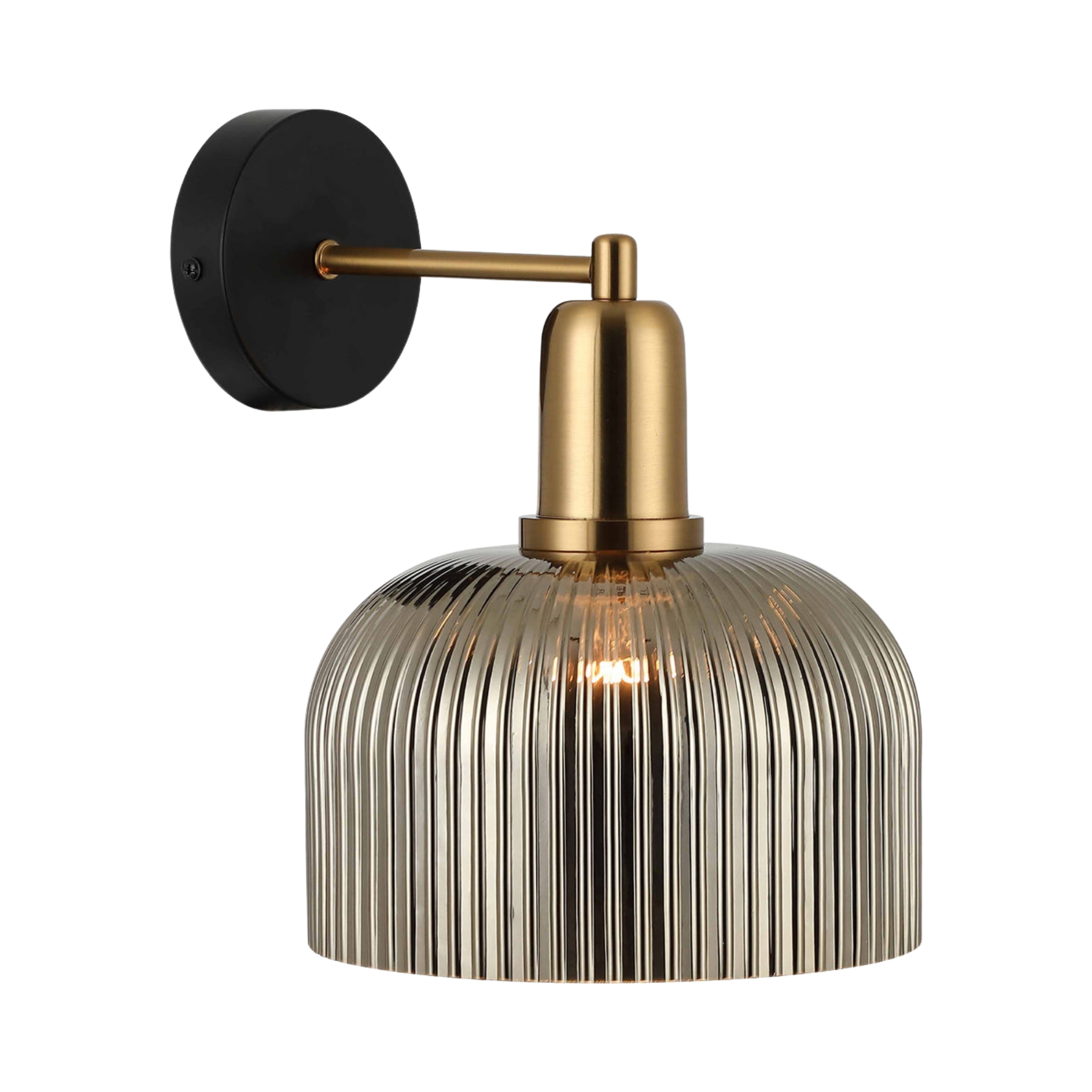 Valencia Dome Chrome Ribbed Glass Wall Light