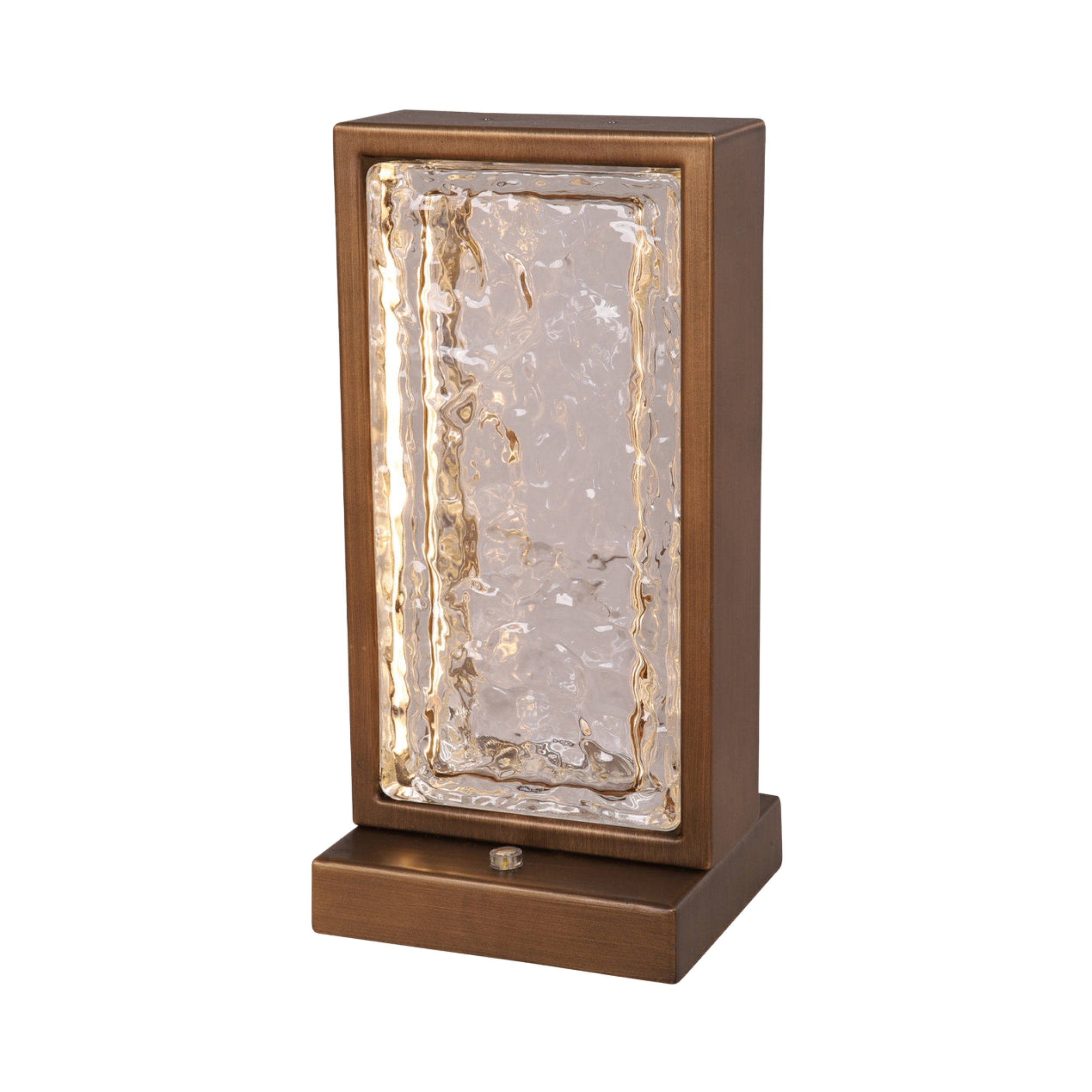 Zeny Ice Glass LED Table Lamp - Antique Brass