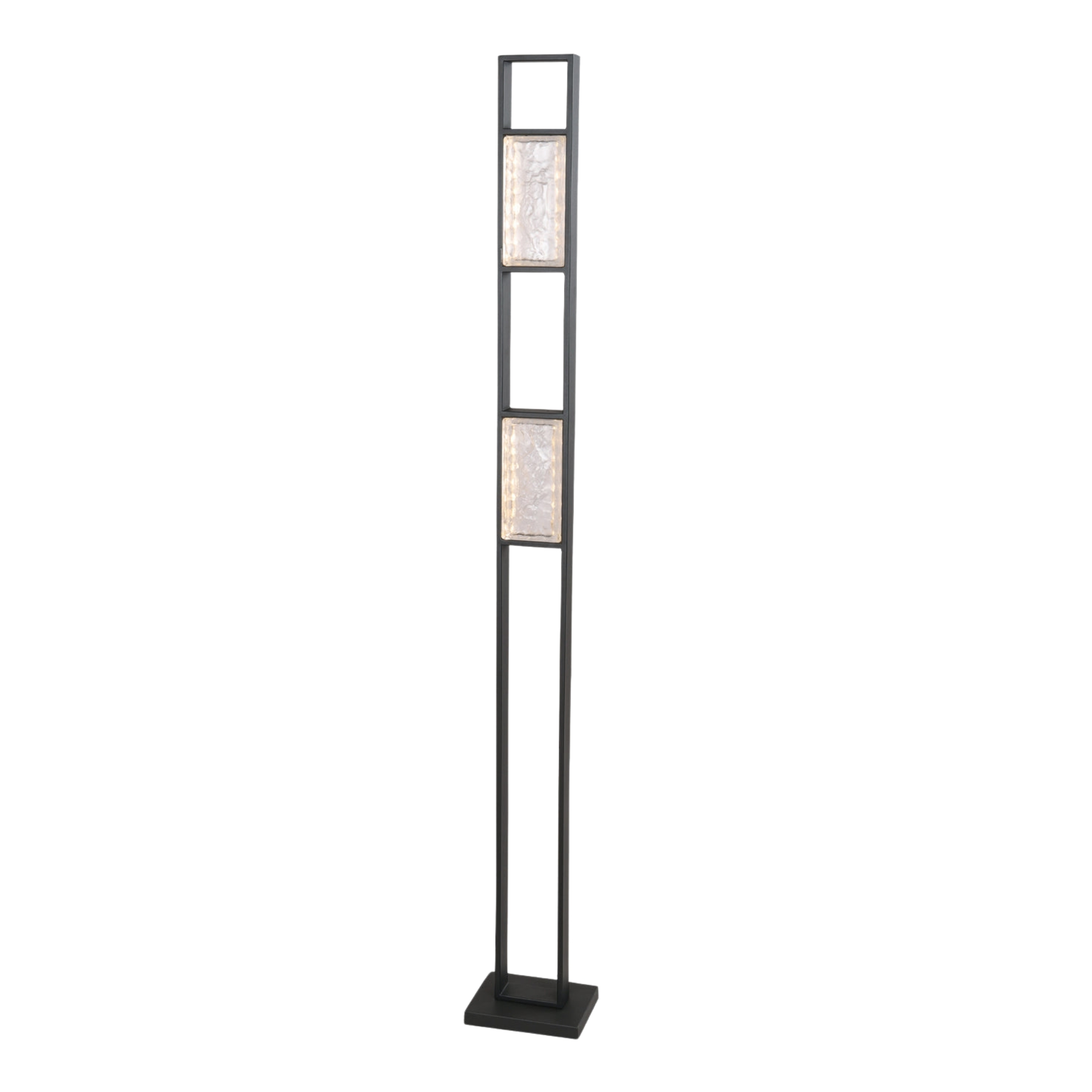 Zeny Ice Glass Standing LED Floor Lamp - Satin Black