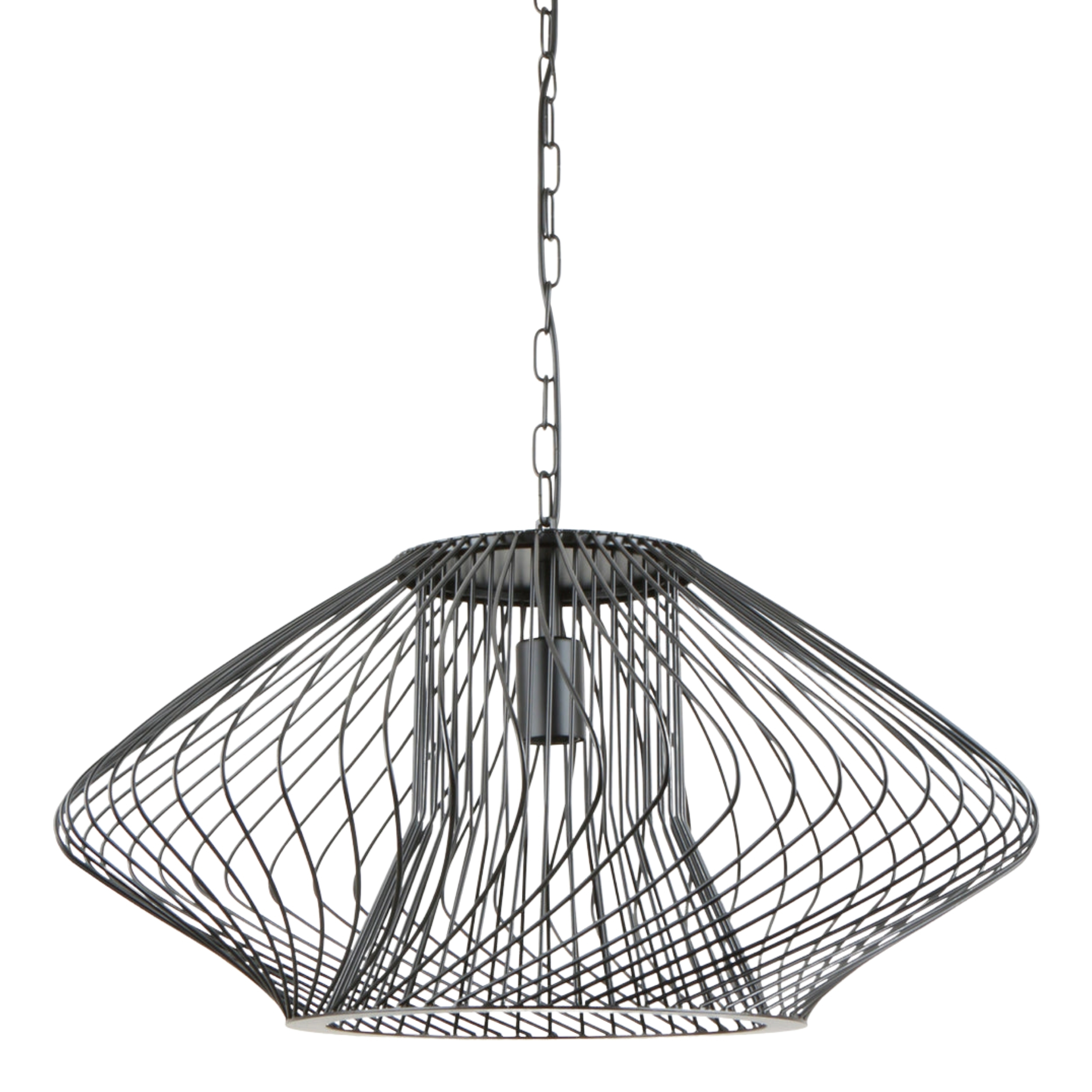 Kapan Diamond Metal Cage Pendant Light - Black